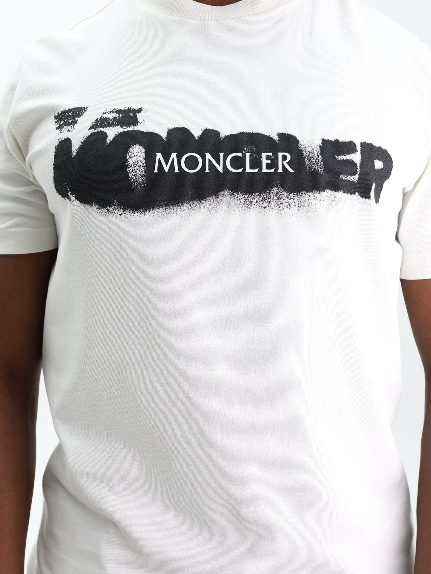 Moncler T-Shirt Smudge Logo White
