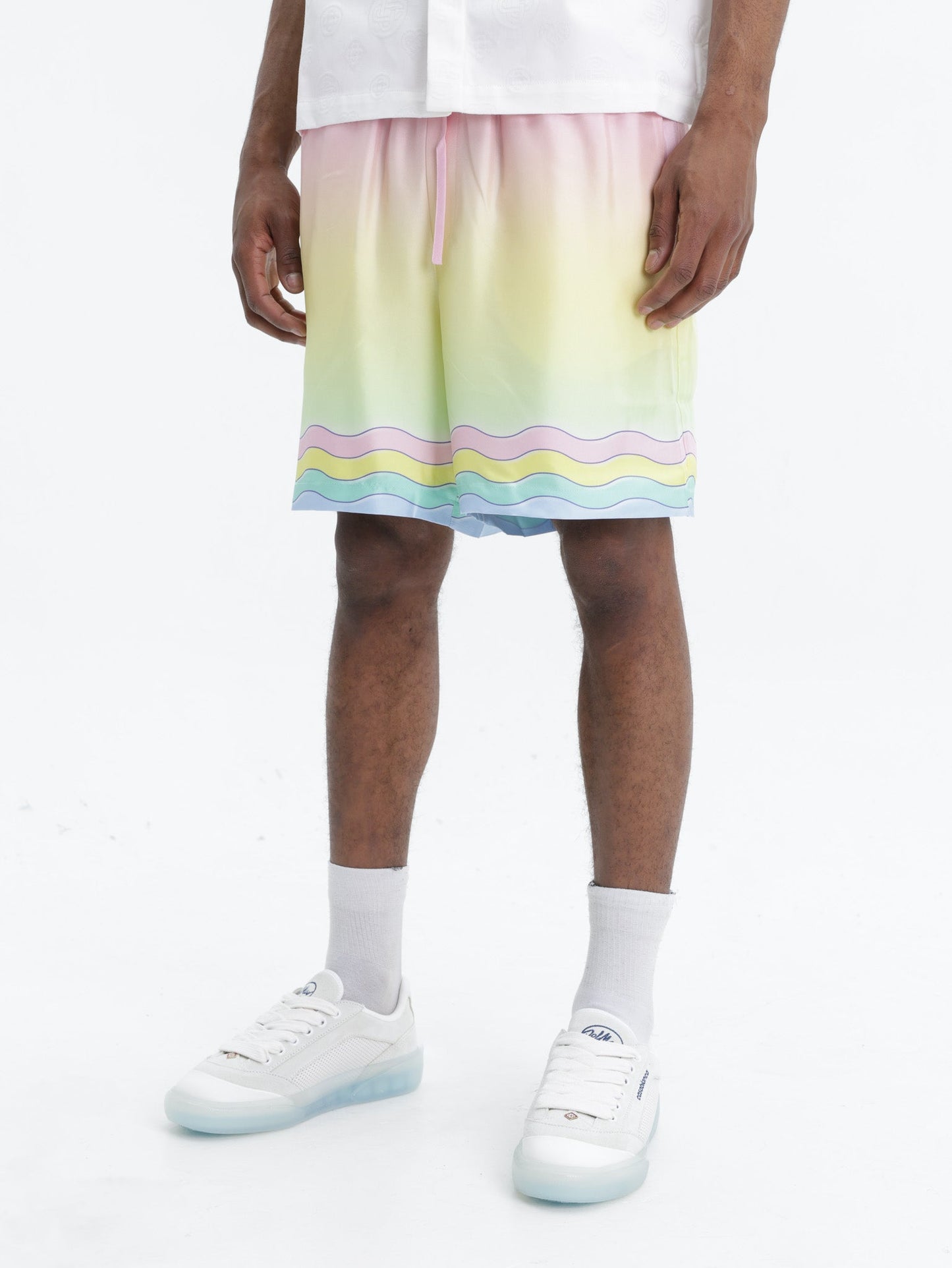 Casablanca Shorts Silk Pink Ombre Multi Colour