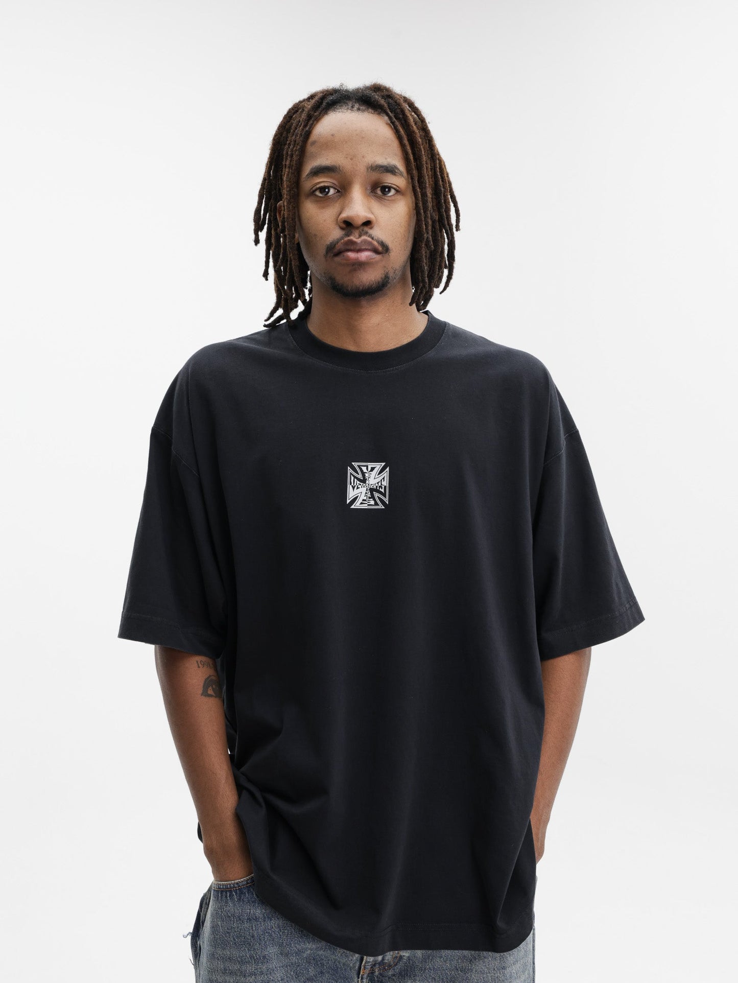 Vetements T-Shirt Biker Cross Logo Black