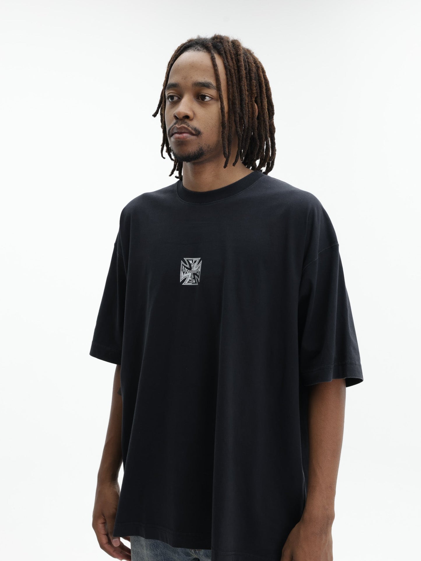 Vetements T-Shirt Biker Cross Logo Black