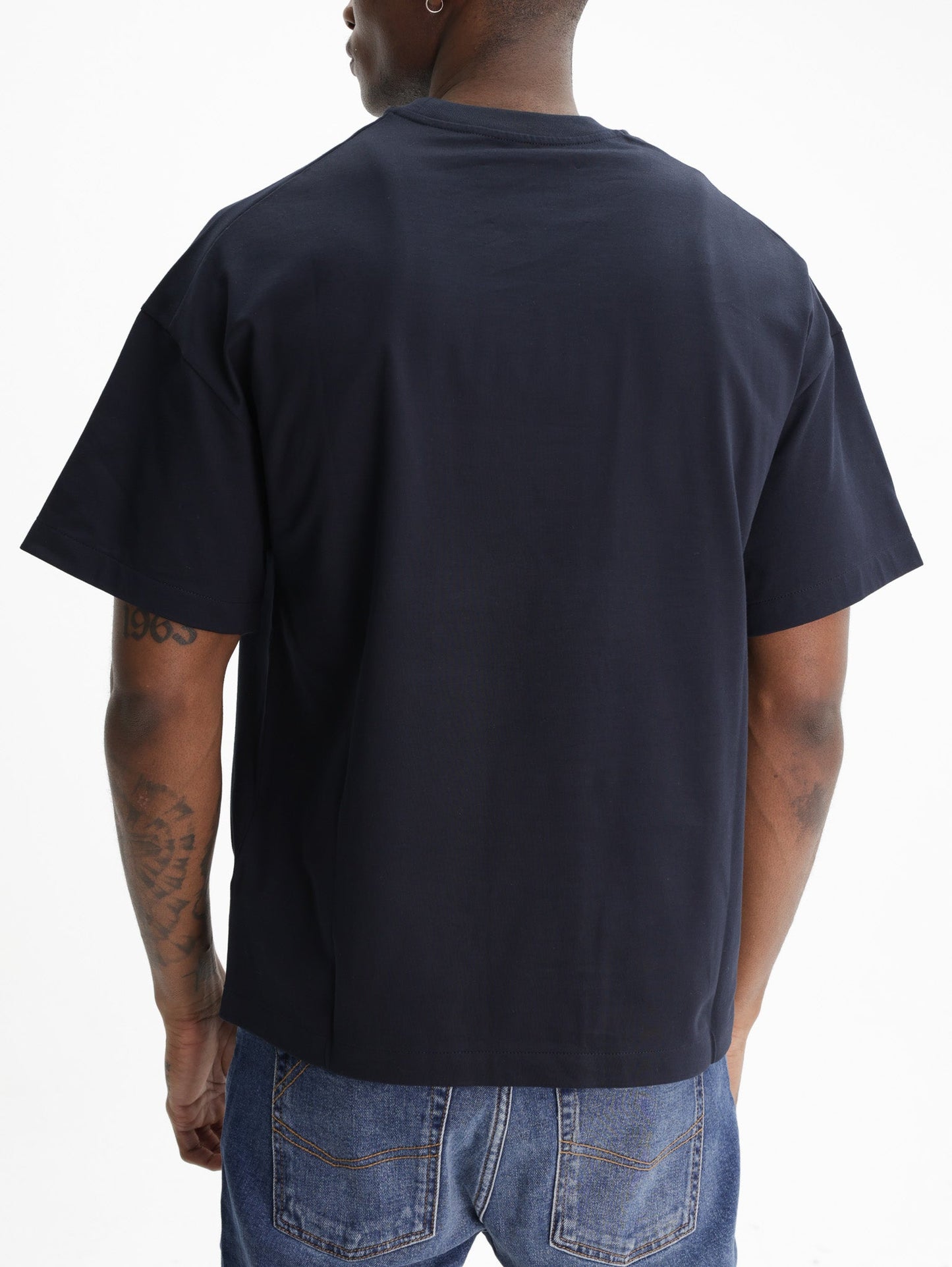 Jil Sander T-Shirt Black Print Crew Navy