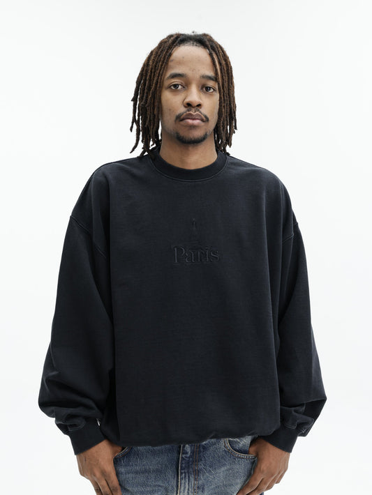 Vetements Sweater Paris Embroidered Black