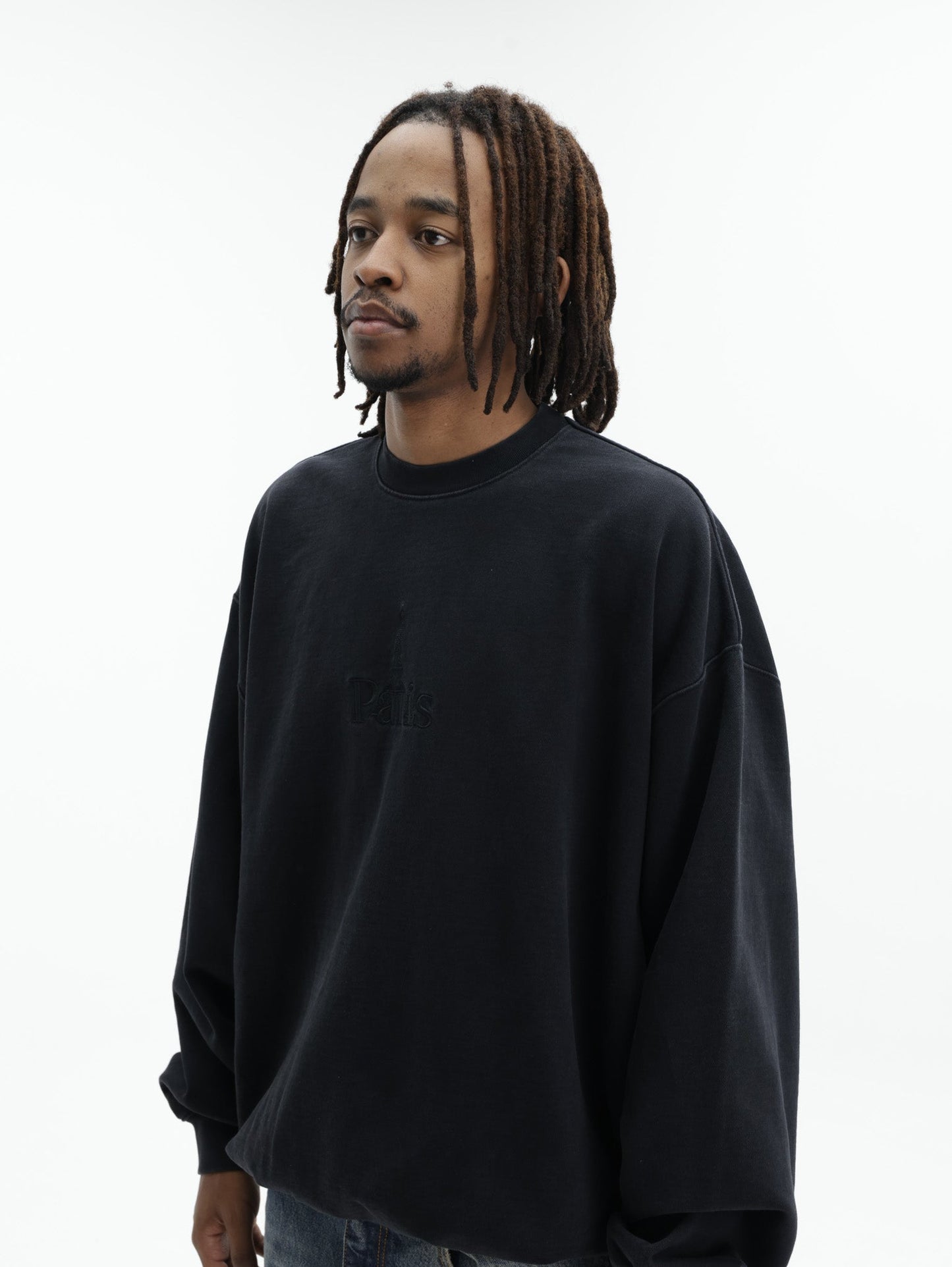 Vetements Sweater Paris Embroidered Black