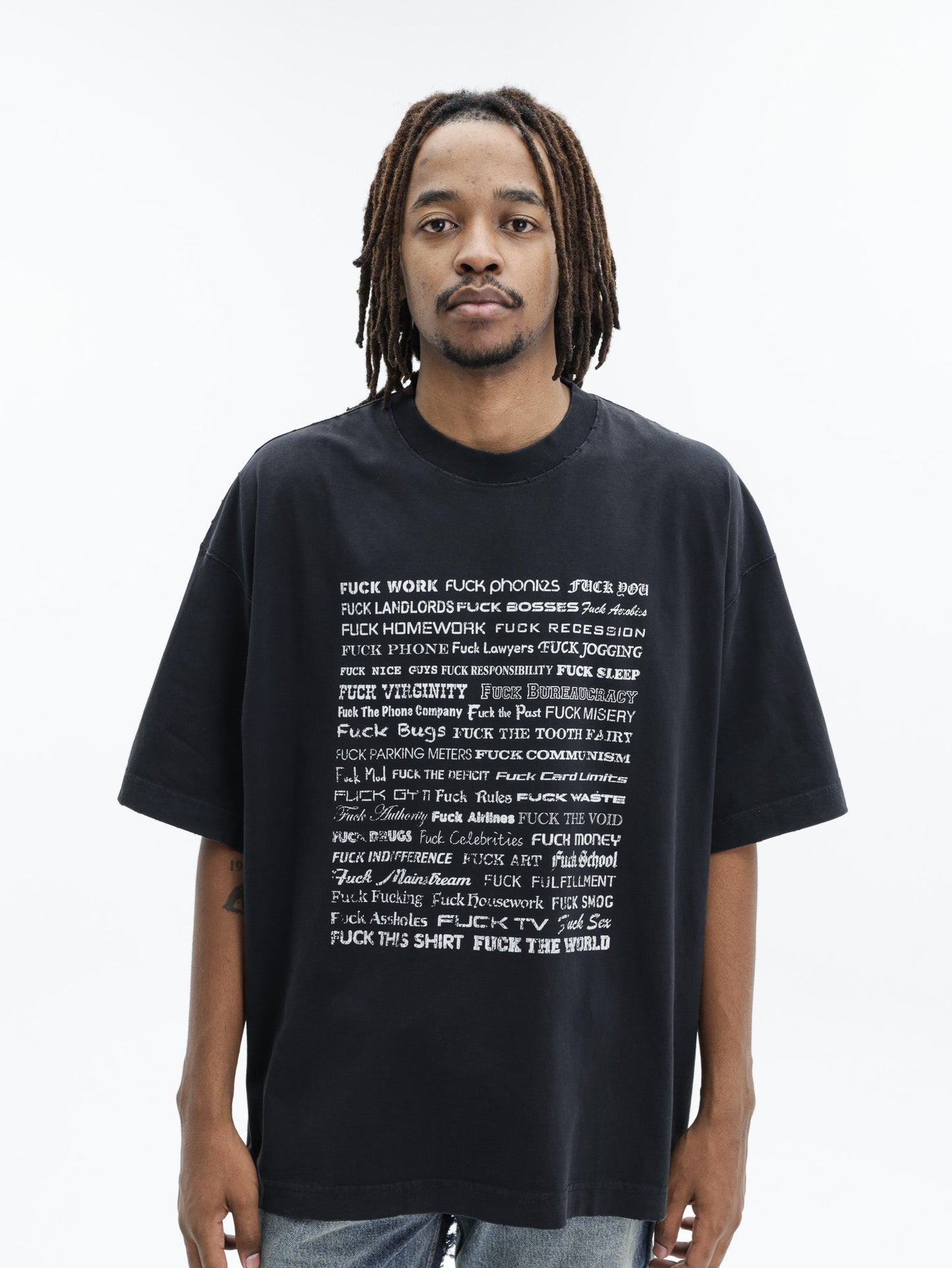 Vetements T-Shirt Fuck Everything Washed-Out Black