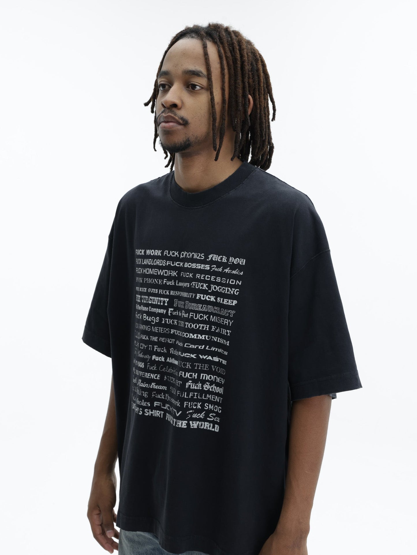Vetements T-Shirt Fuck Everything Washed-Out Black