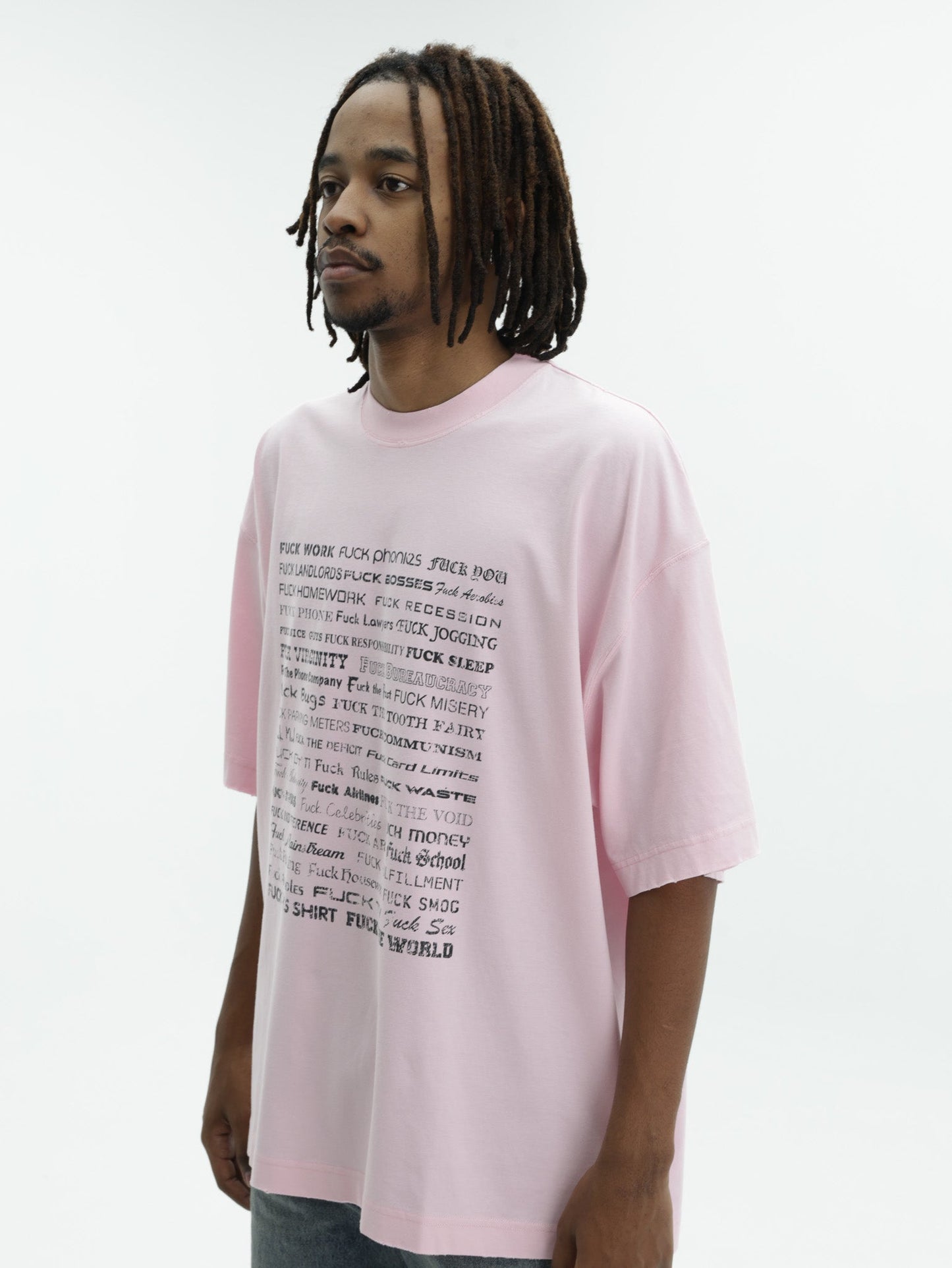 Vetements T-Shirt Fuck Everything Washed-Out Pink