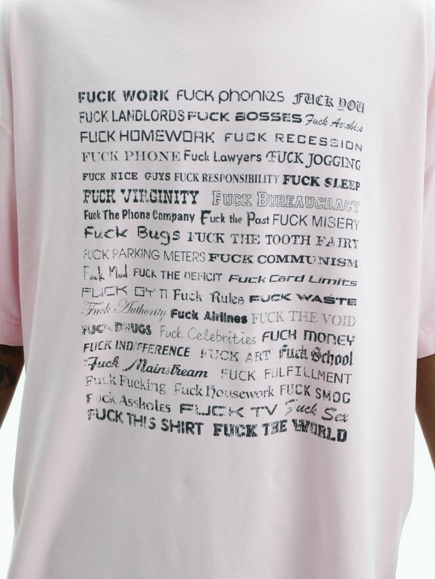 Vetements T-Shirt Fuck Everything Washed-Out Pink