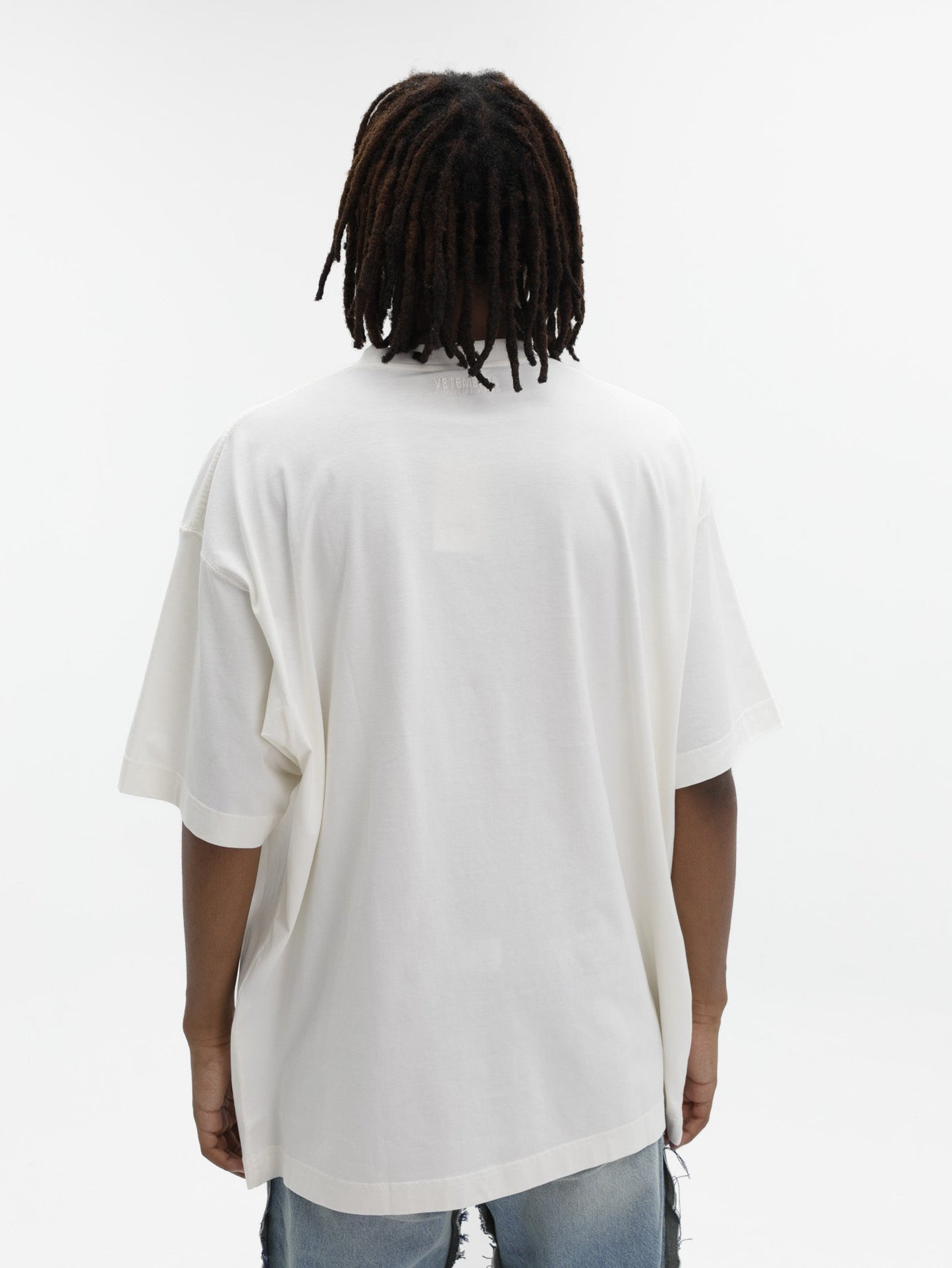 Vetements T-Shirt Biker Cross Logo Vanilla