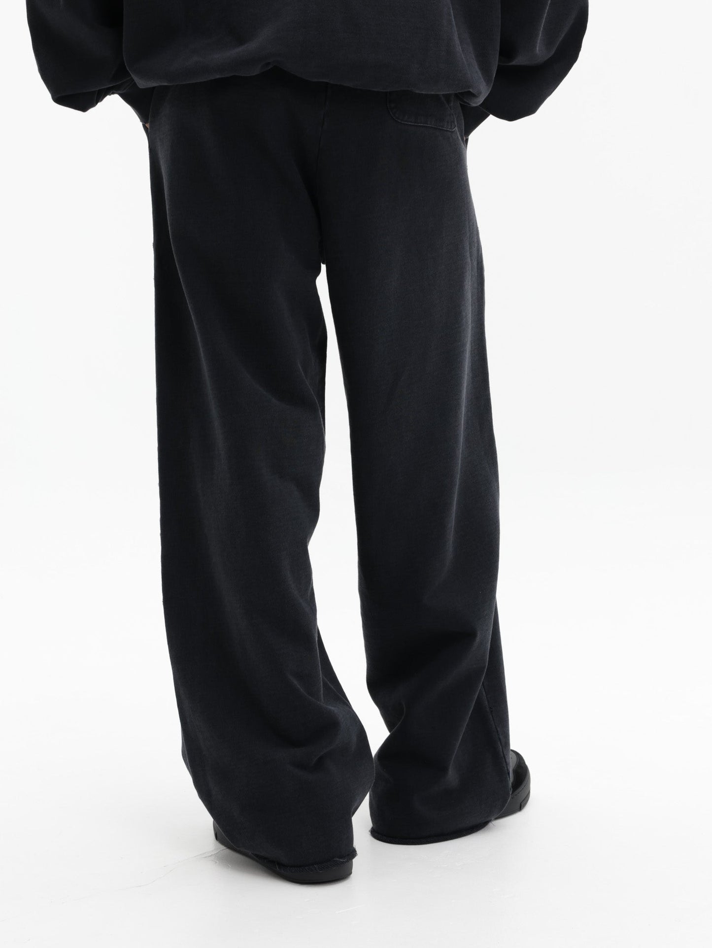 Vetements Track Pants Embroidered Biker Cross Stripe Washed-Out Black