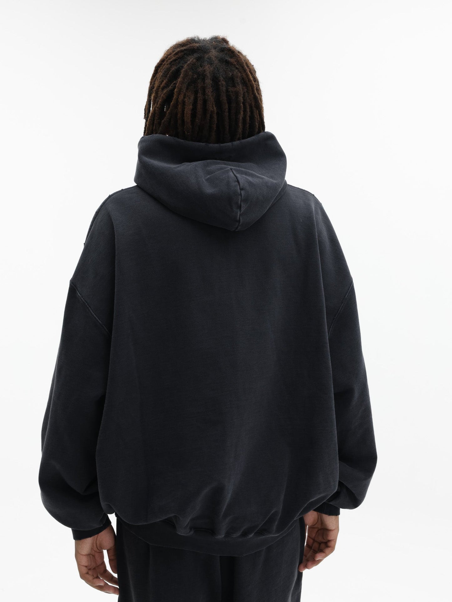 Vetements Hoodie Embroidered Biker Cross Sleeves Zip-Up Black
