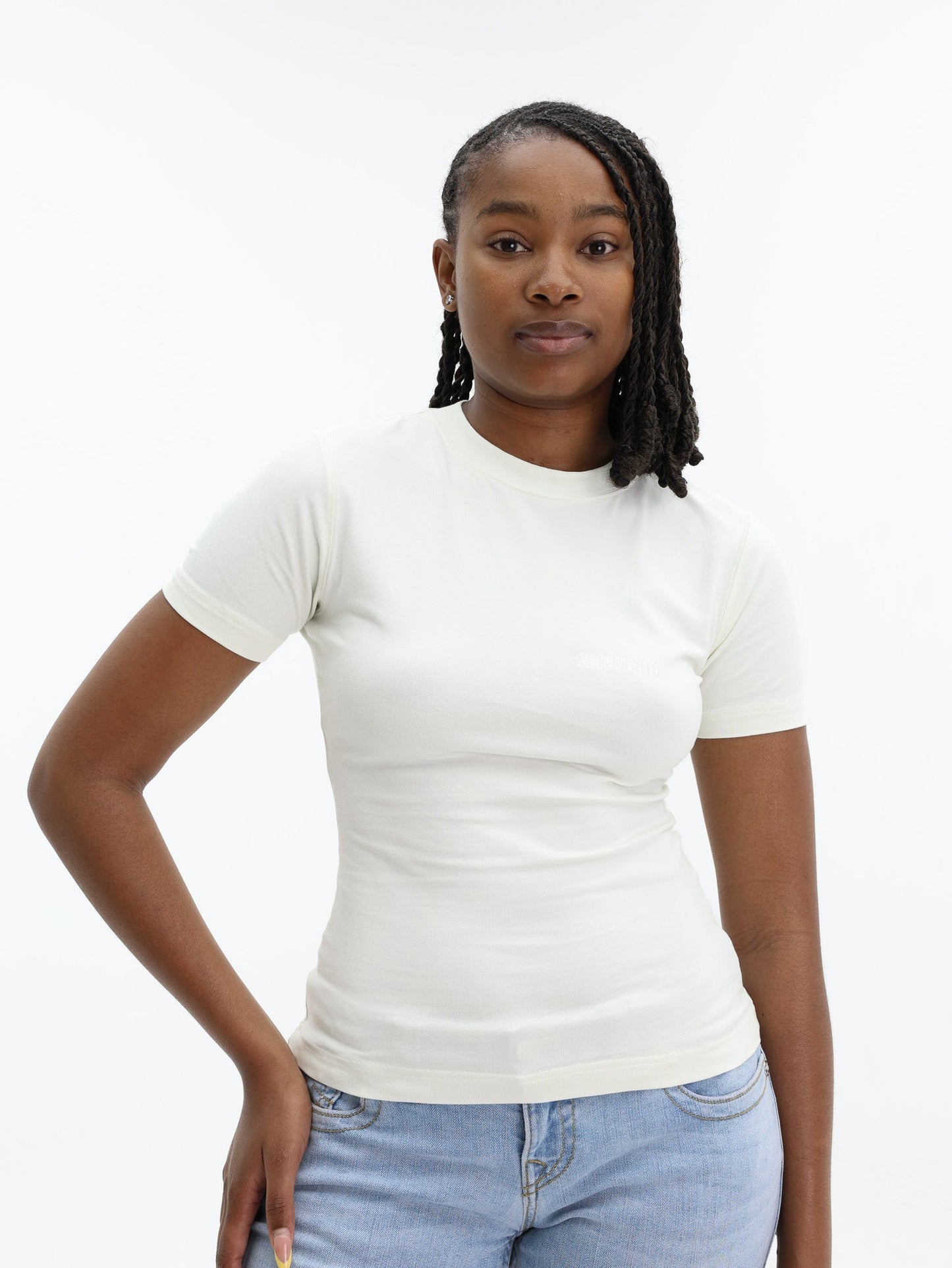 Vetements T-Shirt Logo Fitted  Women White