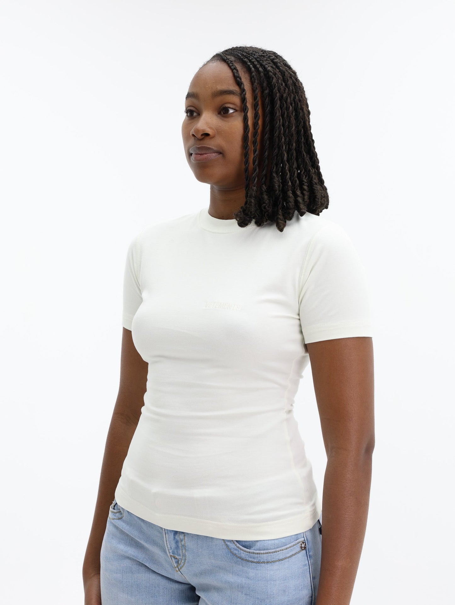 Vetements T-Shirt Logo Fitted  Women White