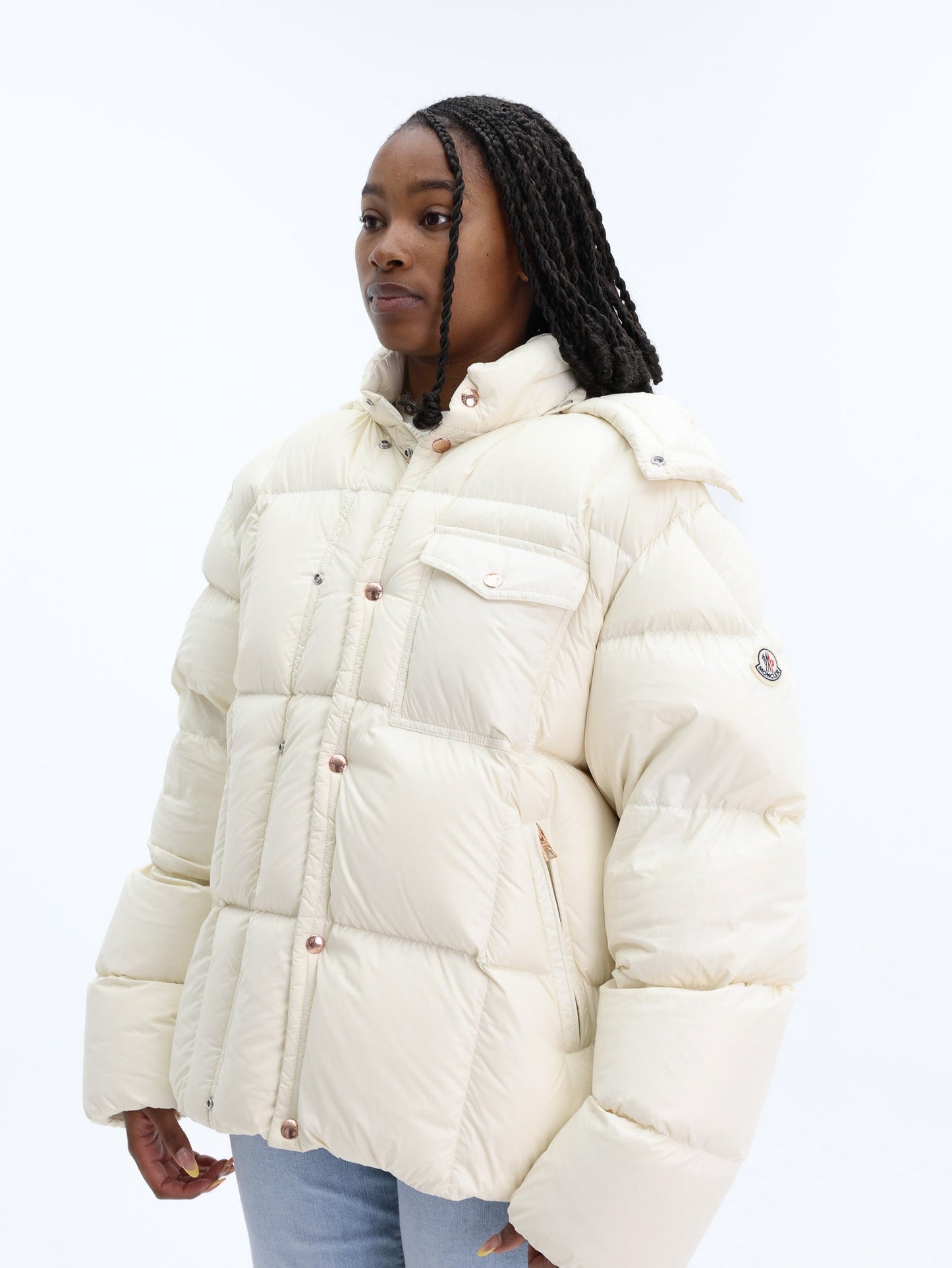 Moncler Jacket Serfanto Puffer Logo Off-White