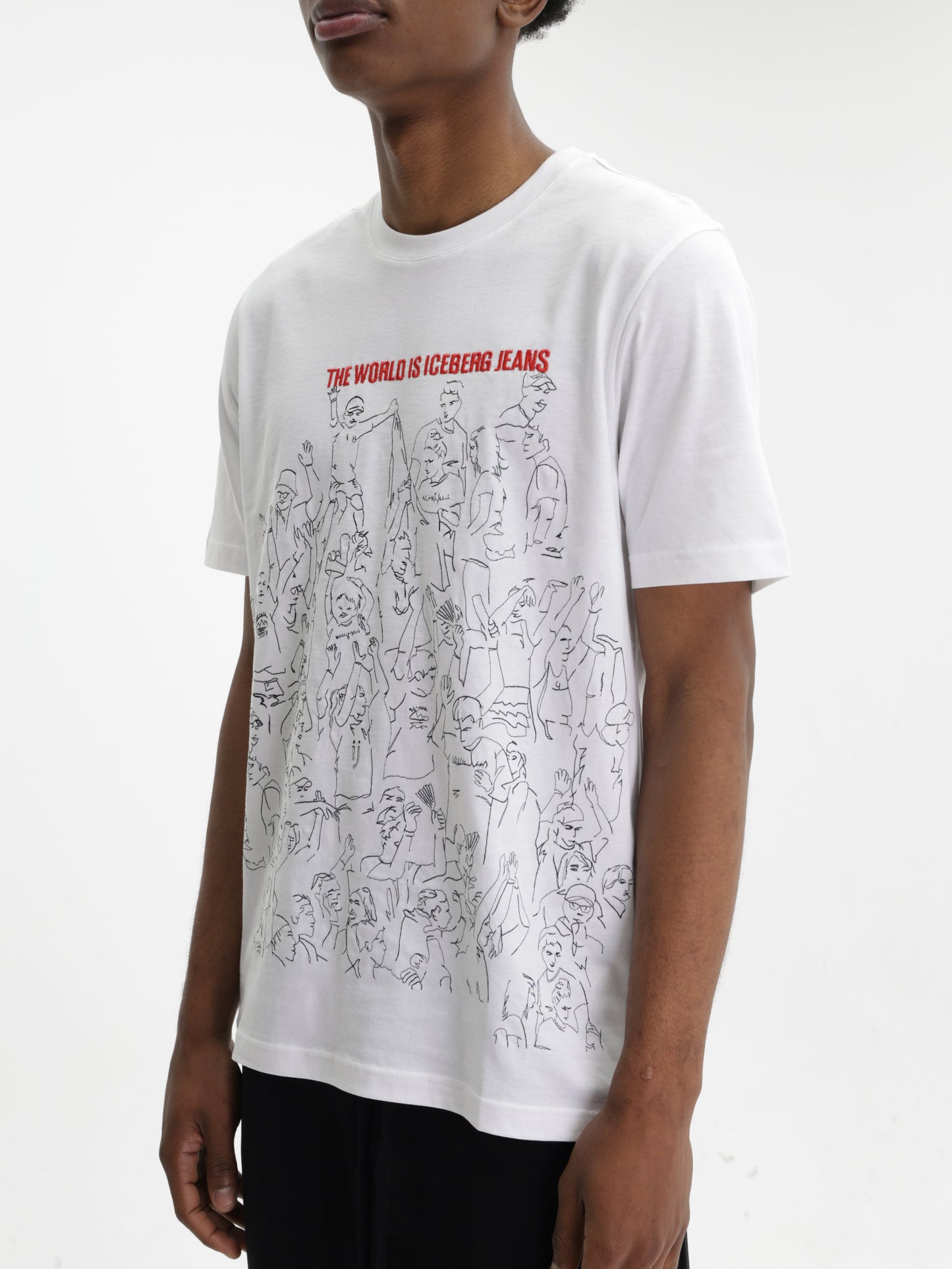 Iceberg Jeans T-Shirt People Ao Print  White