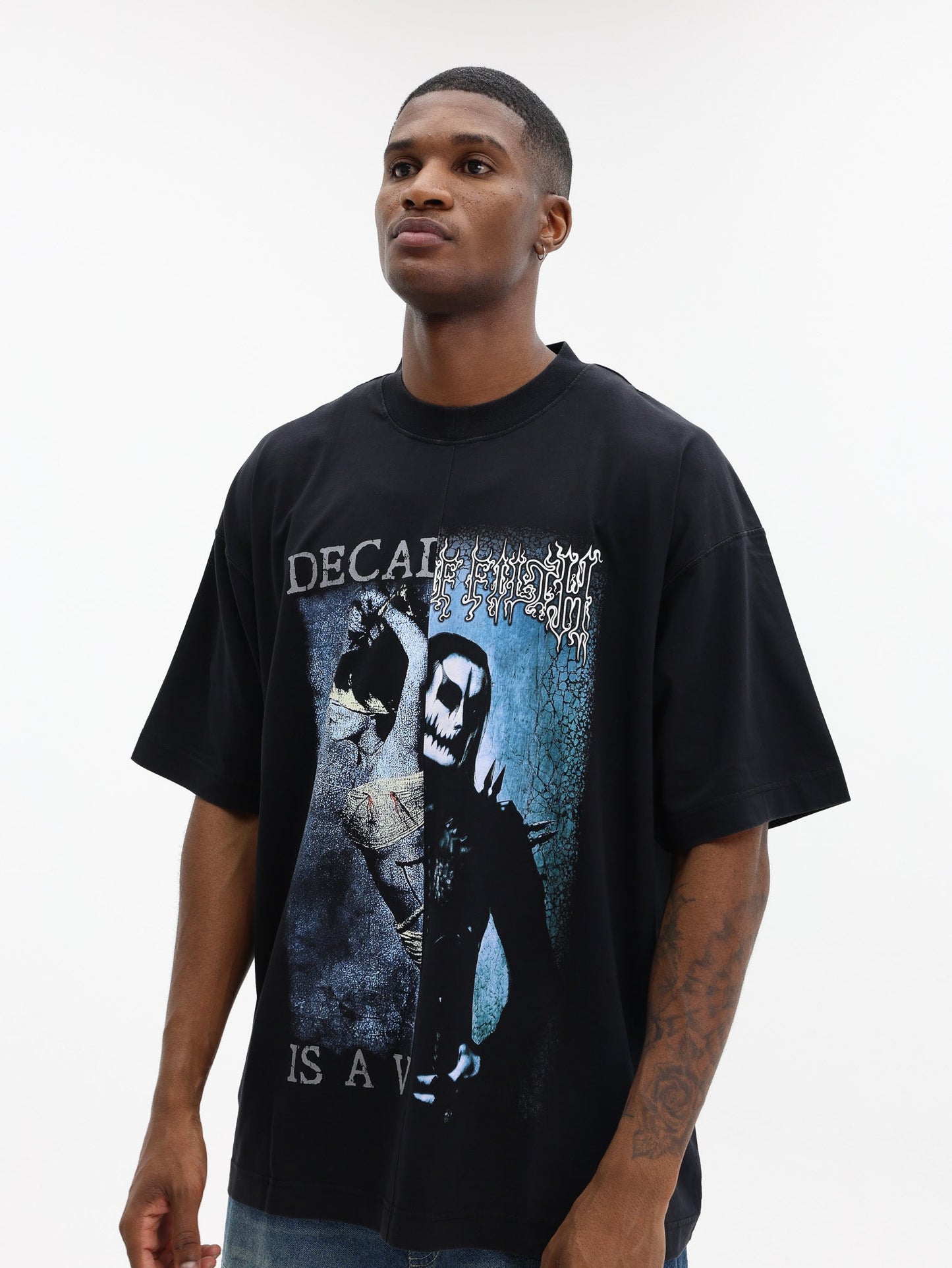 Vetements T-Shirt Cof Cut-Up Oversized Black