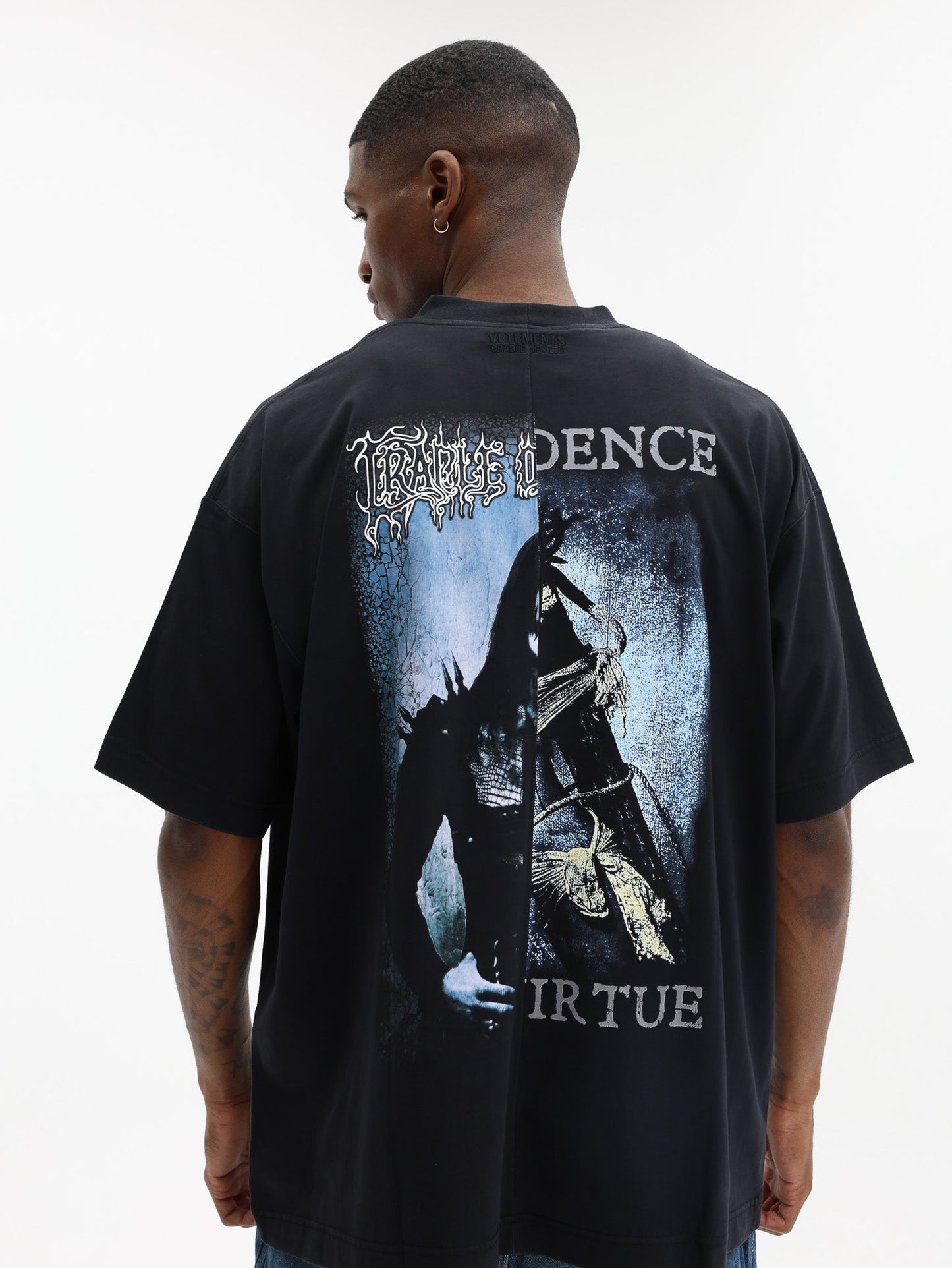 Vetements T-Shirt Cof Cut-Up Oversized Black