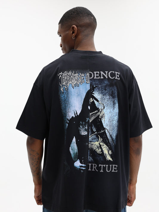 Vetements T-Shirt Cof Cut-Up Oversized Black