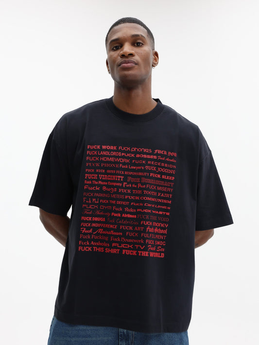 Vetements T-Shirt Fuck Regular Black