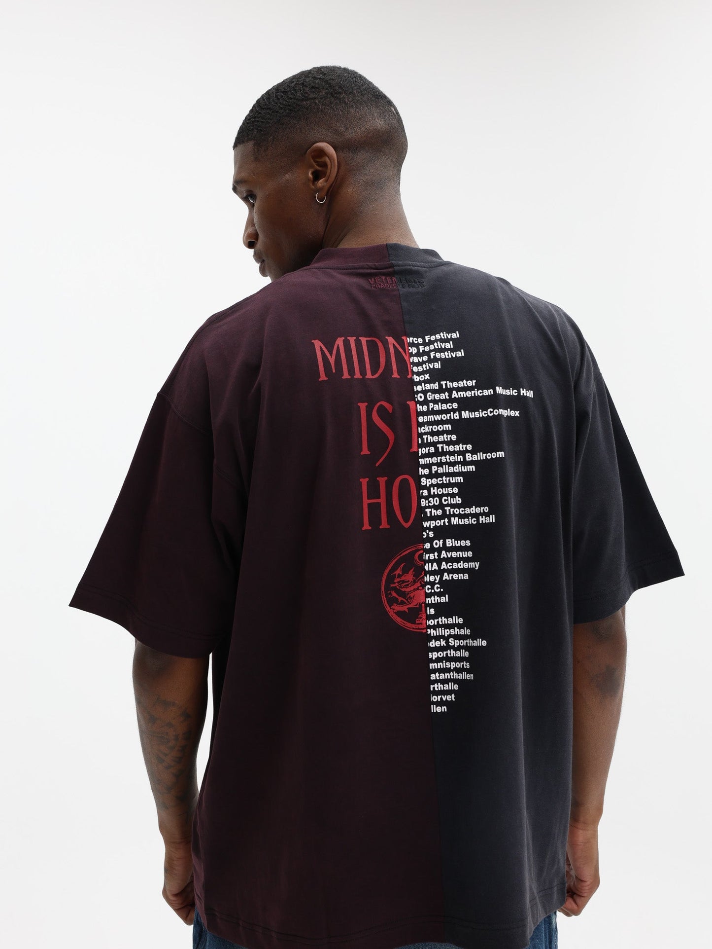 Vetements T-Shirt Cof Cut-Up Oversized Black-Red