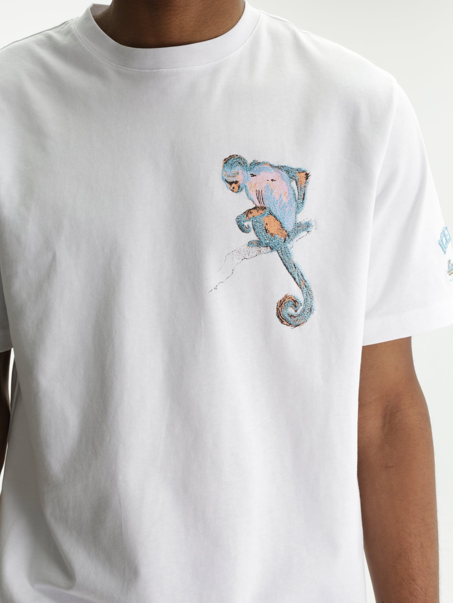 Iceberg T-Shirt Monkey Print Crew White