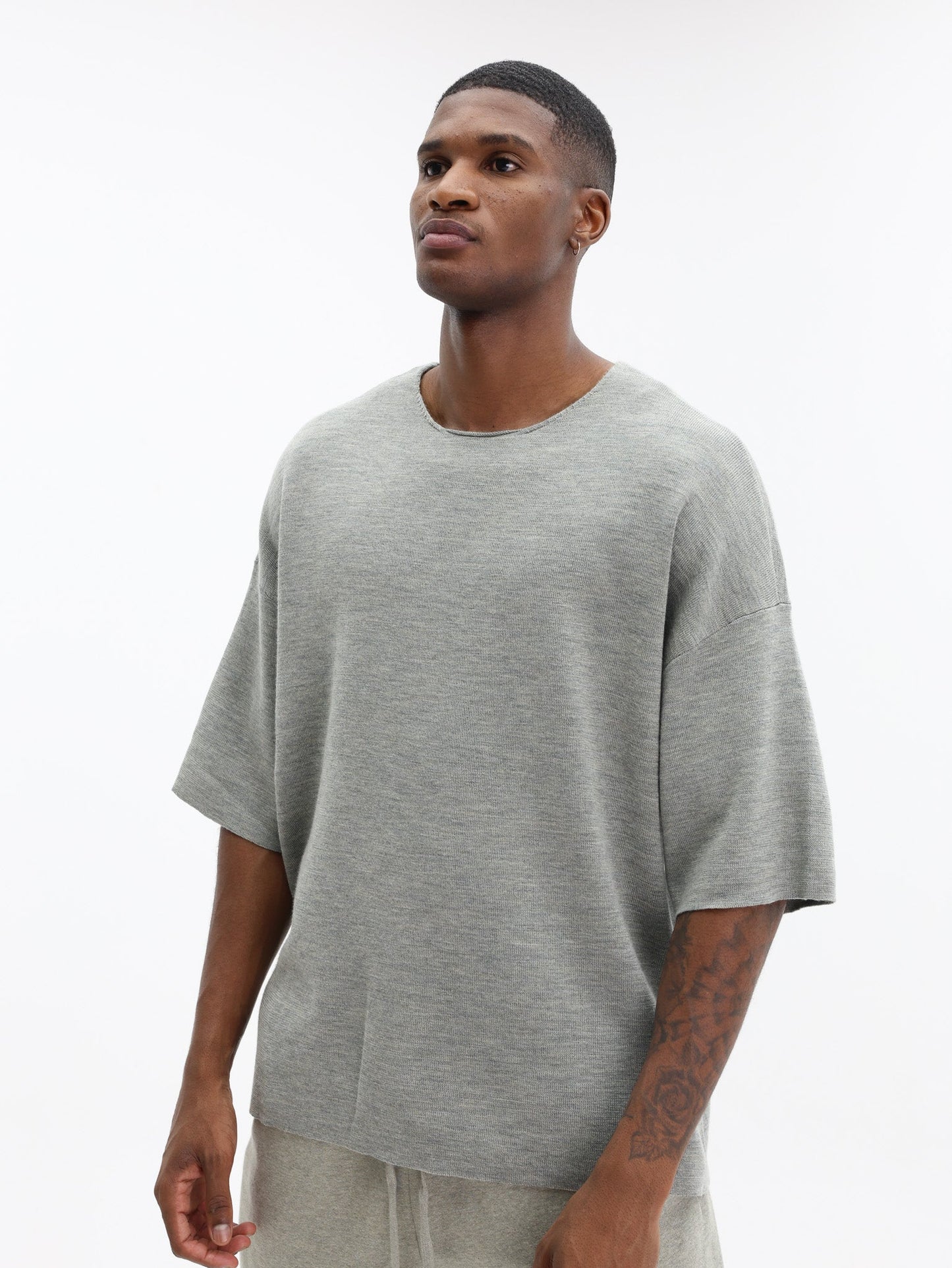 Essentials Marino Shorts Sleeve Concrete Heather