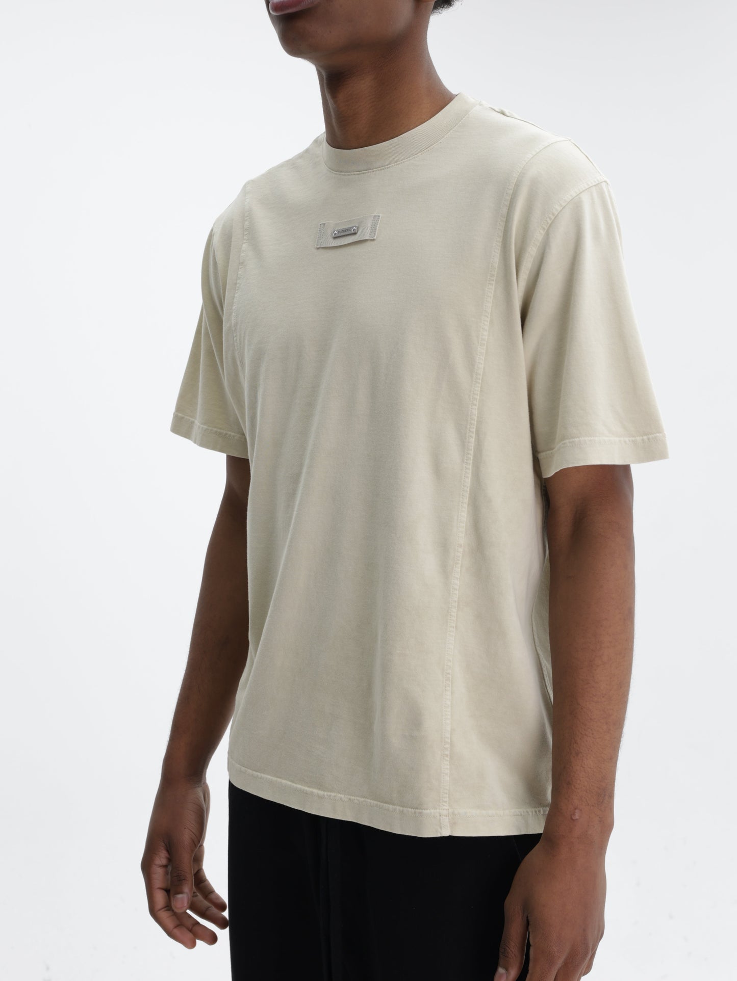 Iceberg T-Shirt Chest Logo Tag Crew Cream