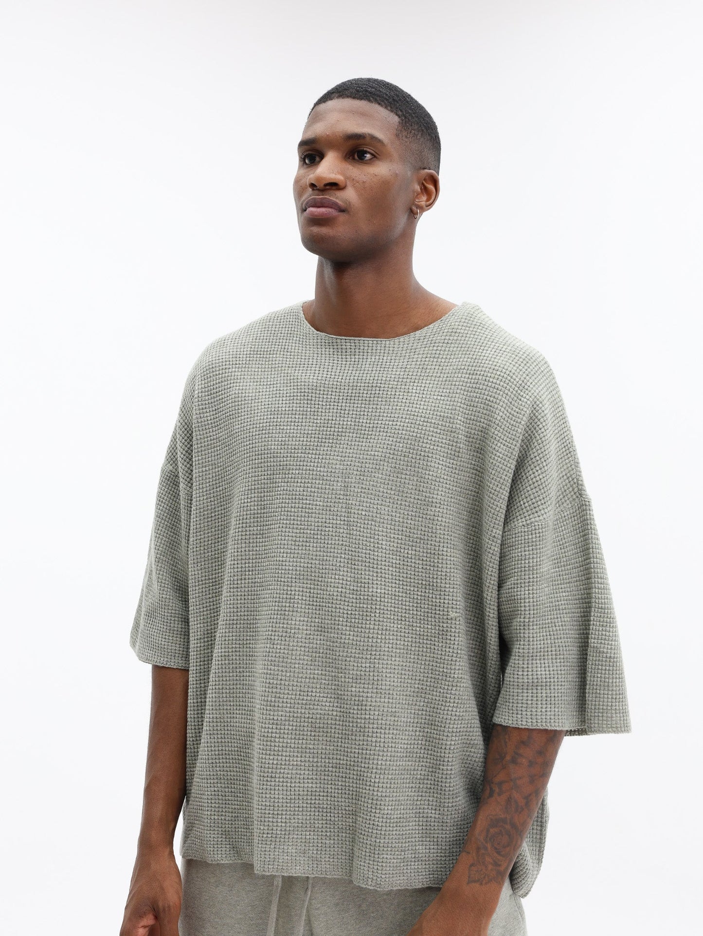 Essentials Waffle Short Sleeve Tee Concrete Heather