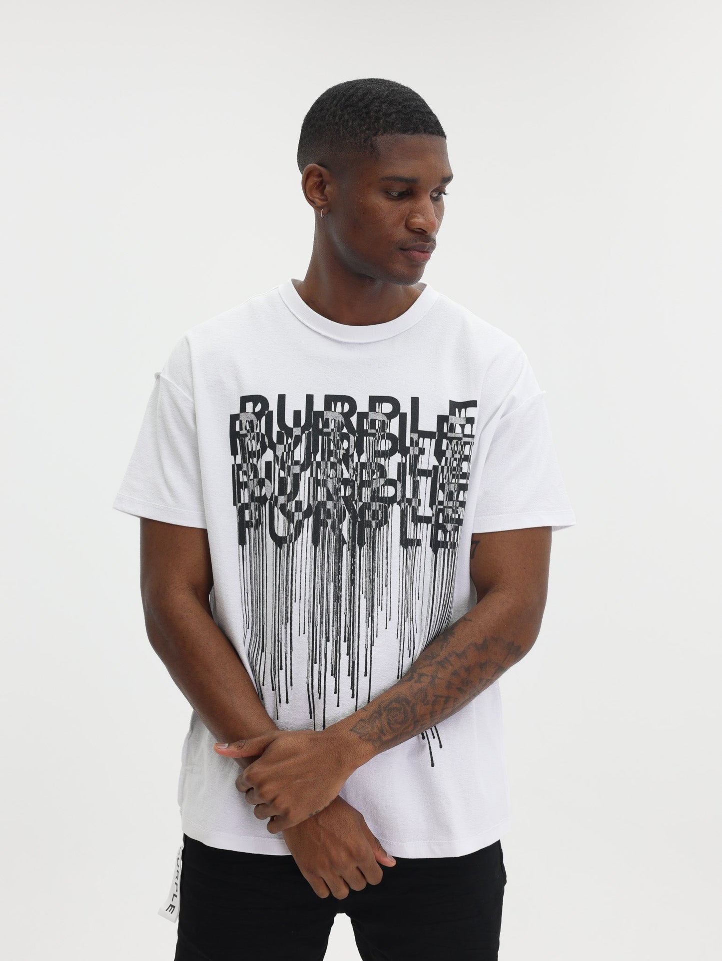 Purple T-Shirt Textured Inside Out White