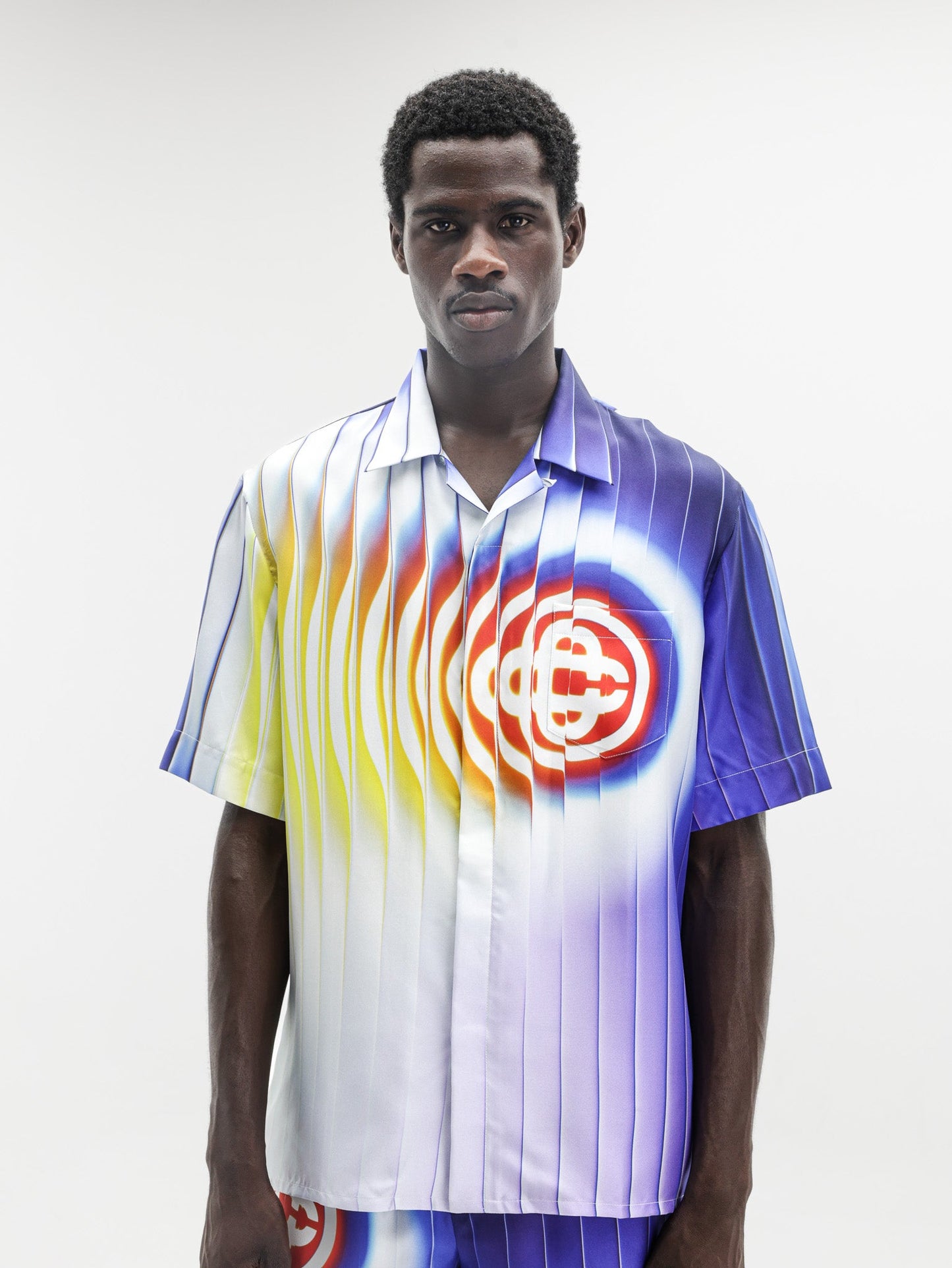 Casablanca Shirt Ss Cuban Collar Shockwave Multi Colour
