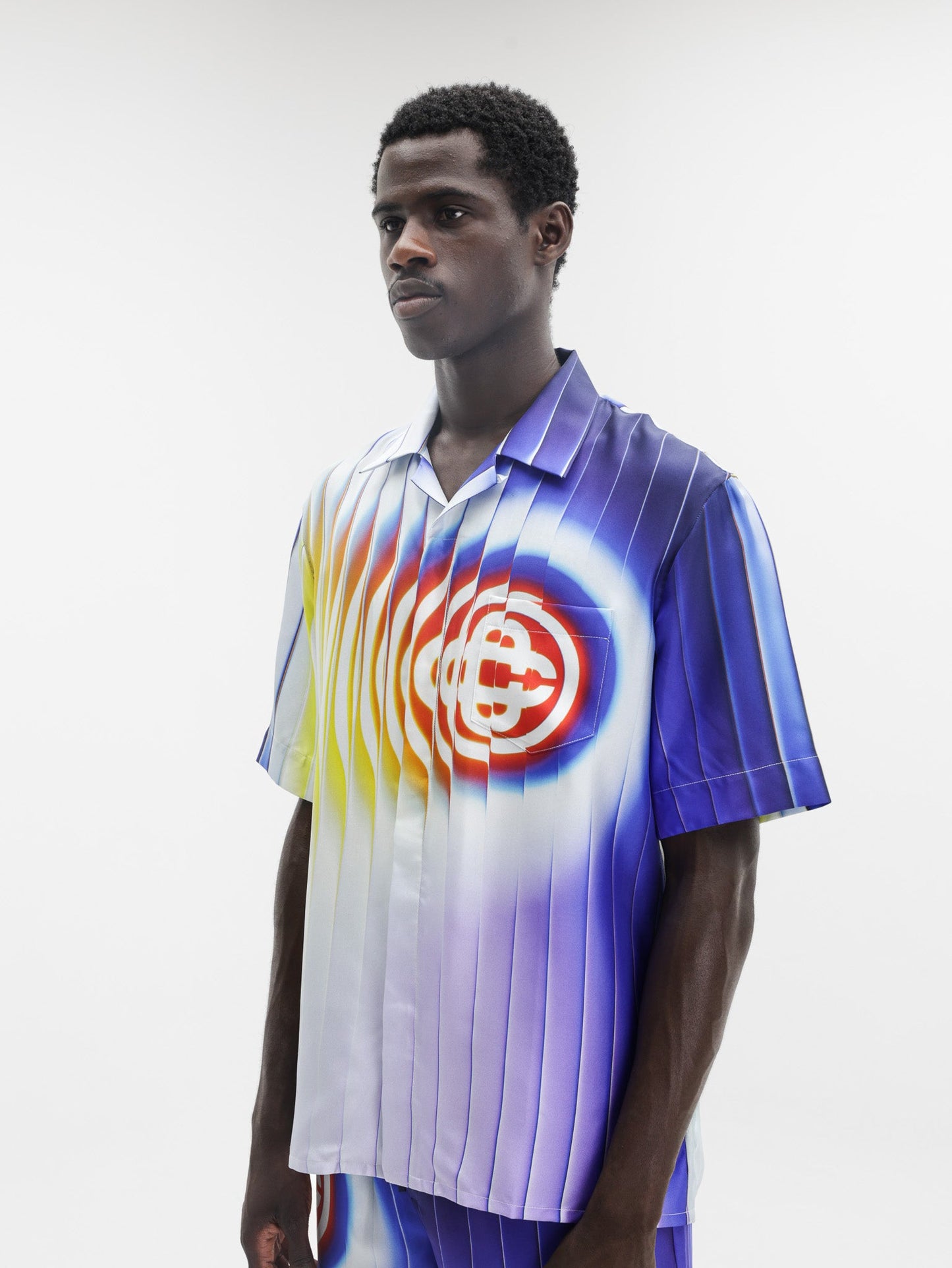 Casablanca Shirt Ss Cuban Collar Shockwave Multi Colour