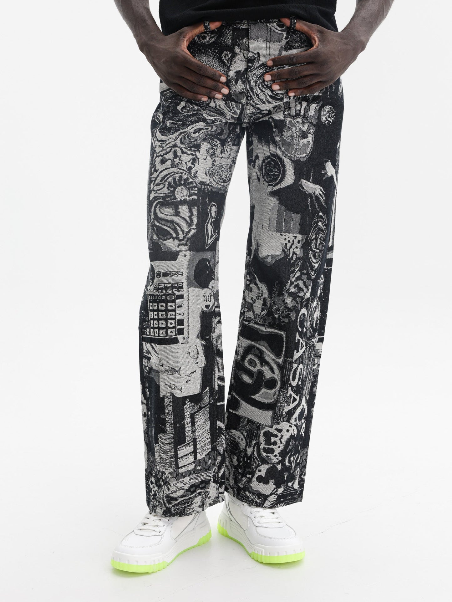 Casablanca Jeans Rave Straight Leg Collage