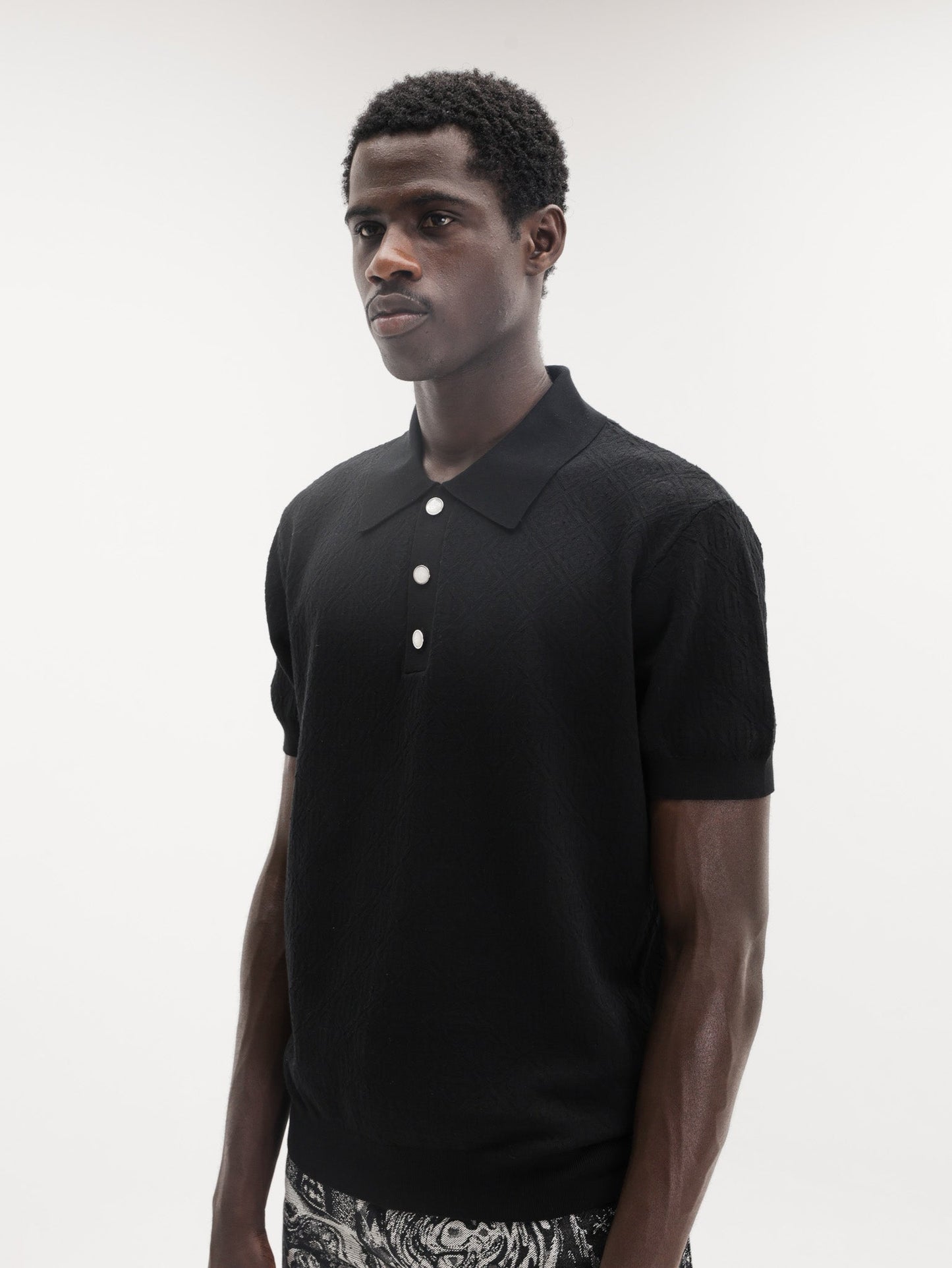 Casablanca Golfer Pointelle Monogram Black