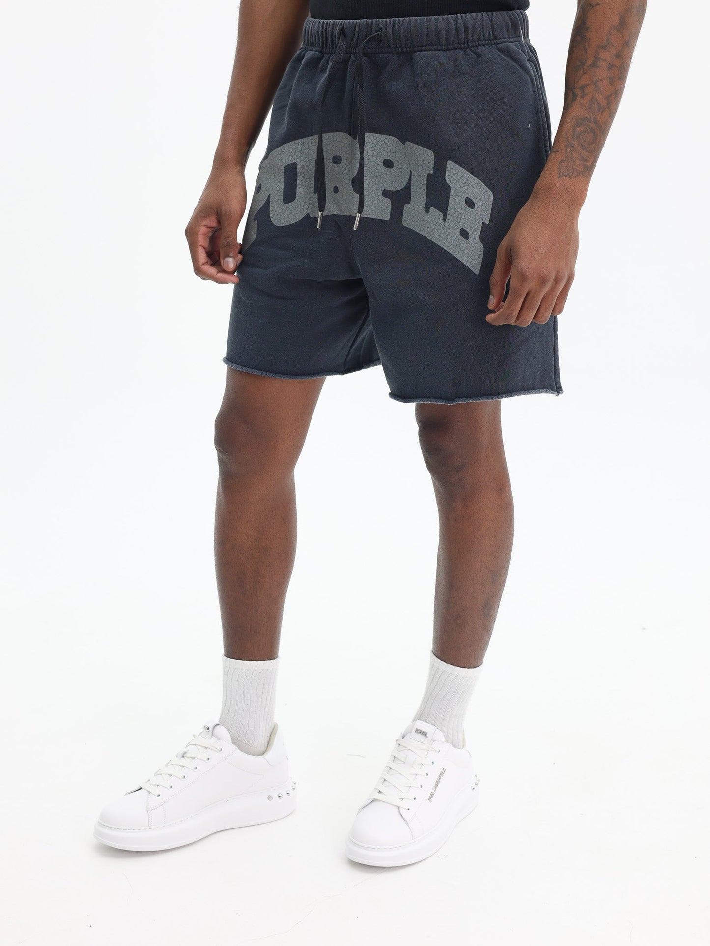 Purple Shorts Mwt Fleece Black