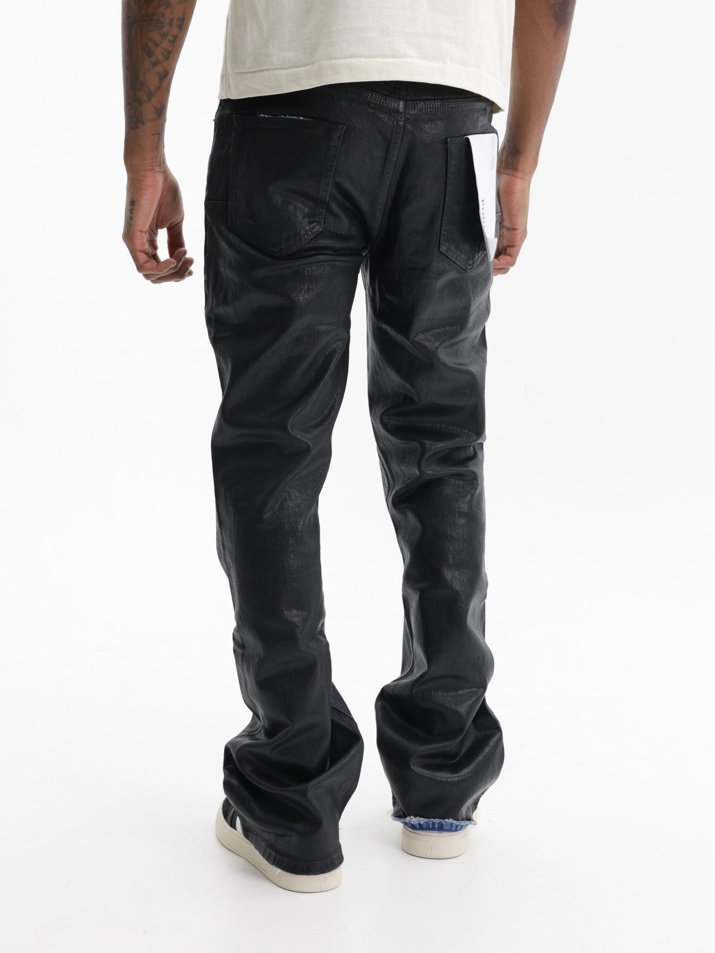 Purple Jeans Coated Flare Black
