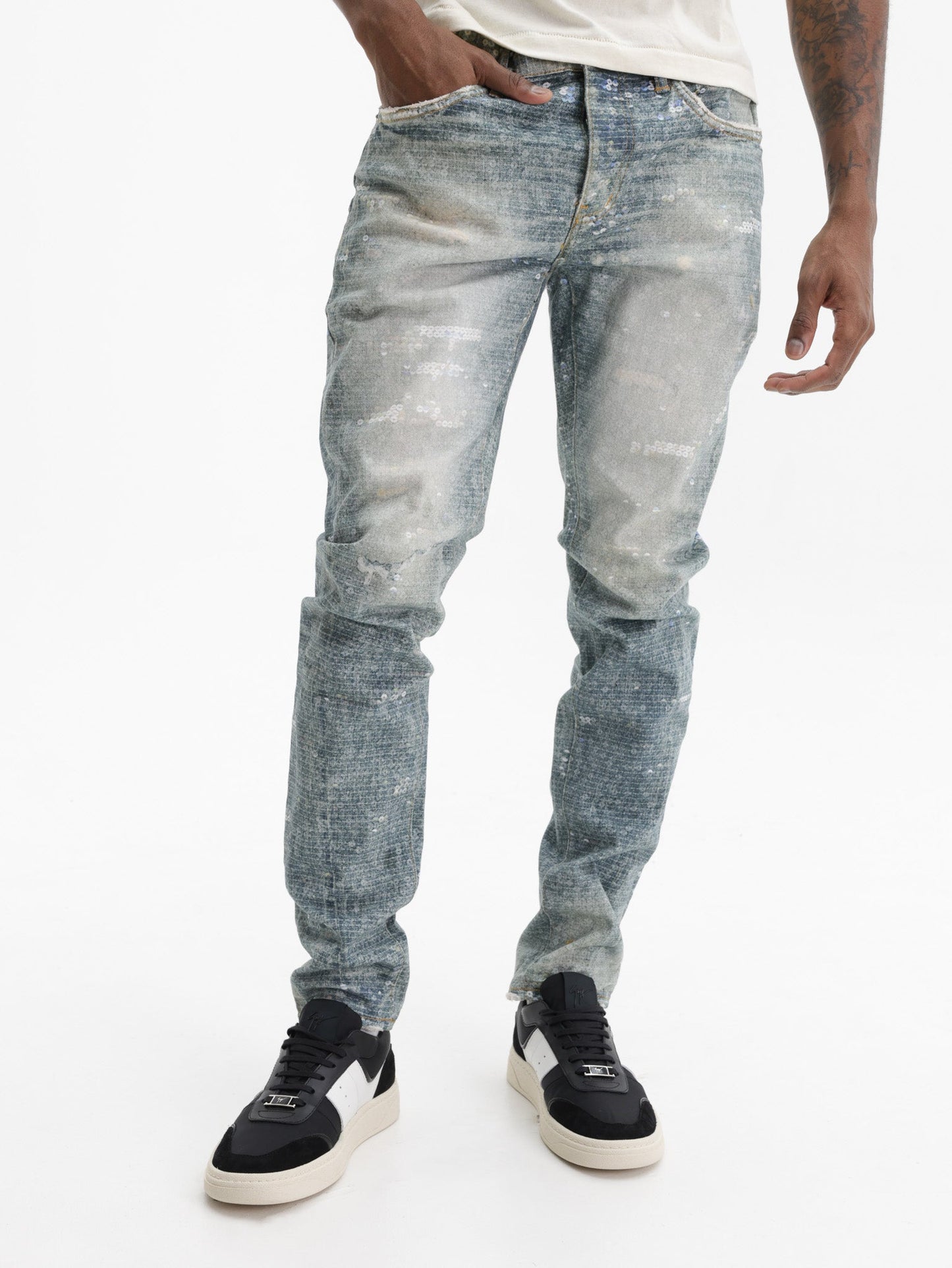 Purple Jeans Skinny Printed Indigo