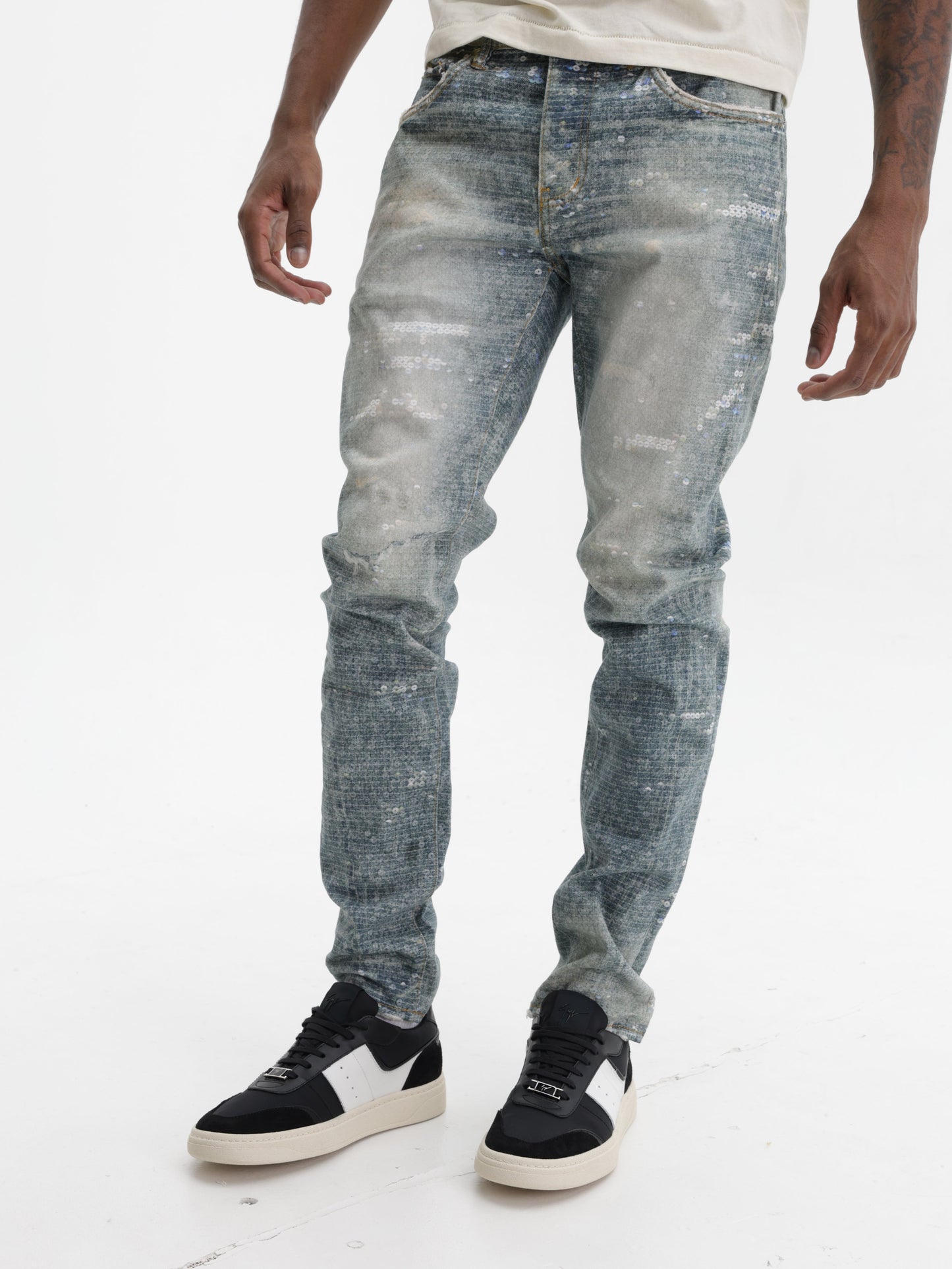Purple Jeans Skinny Printed Indigo