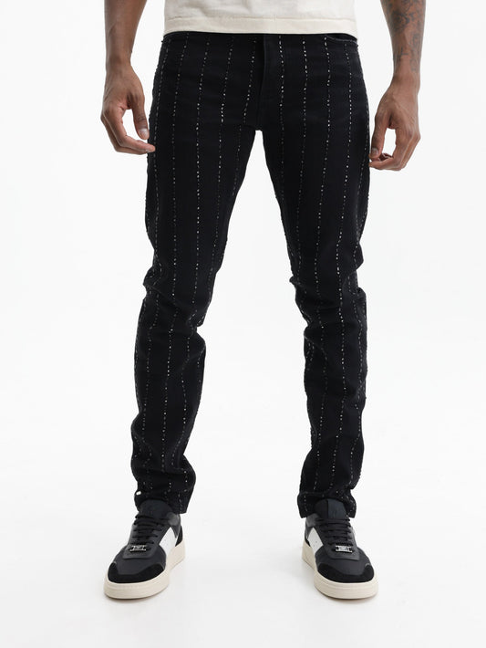Purple Jeans Skinny Pinstripe Black
