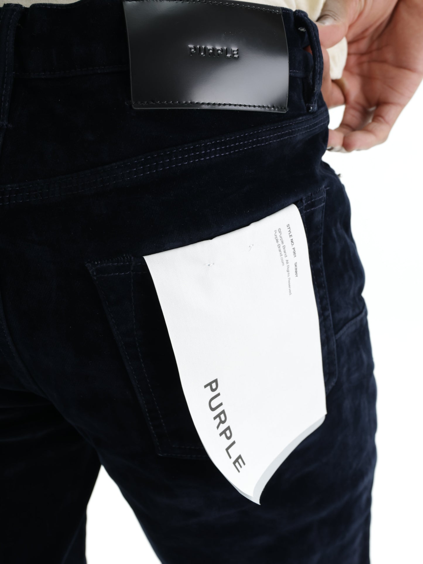 Purple Jeans Skinny Flock Dipped Navy