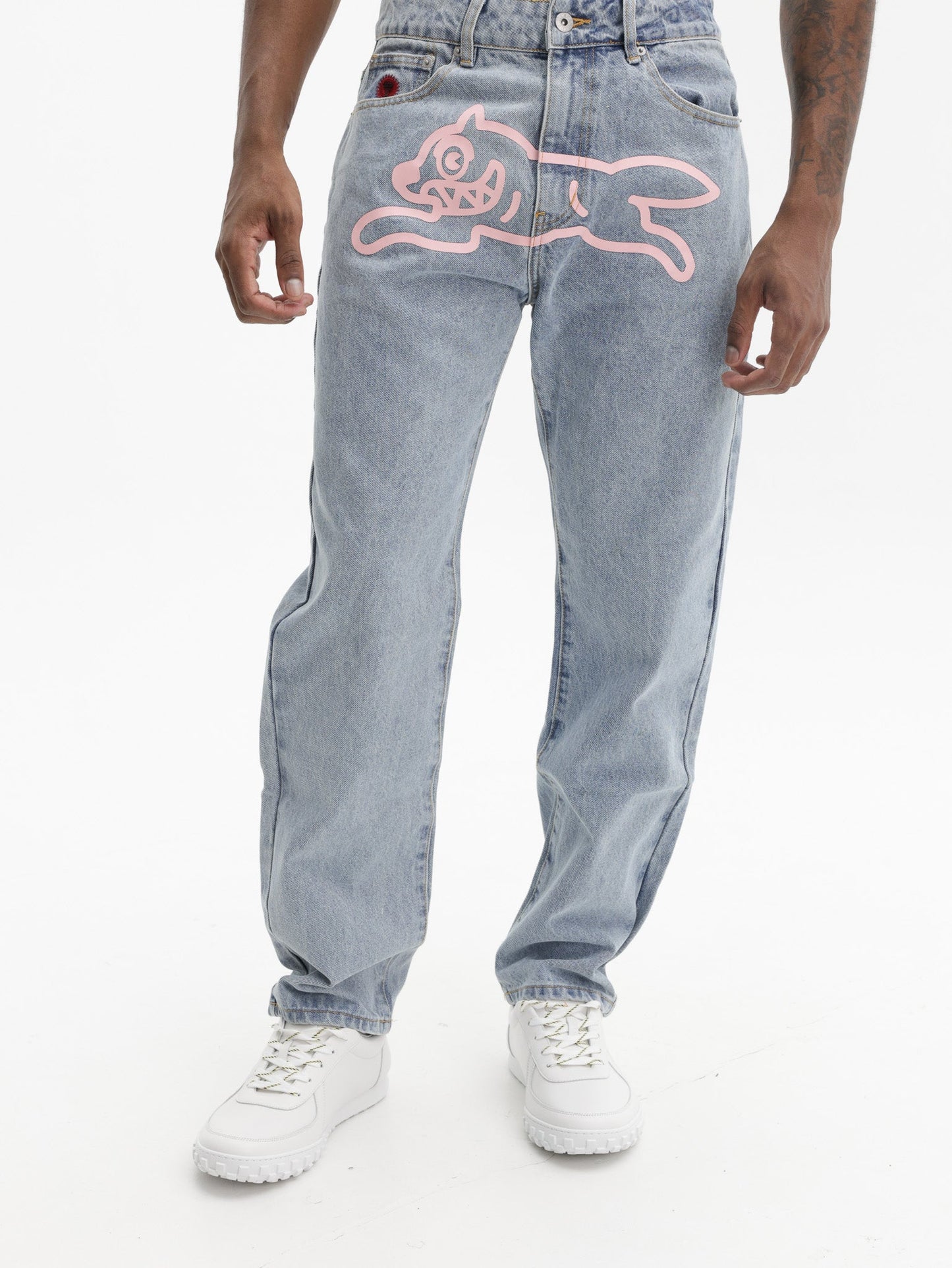Ice Cream Jeans Running Dog Heavy Wash Blue