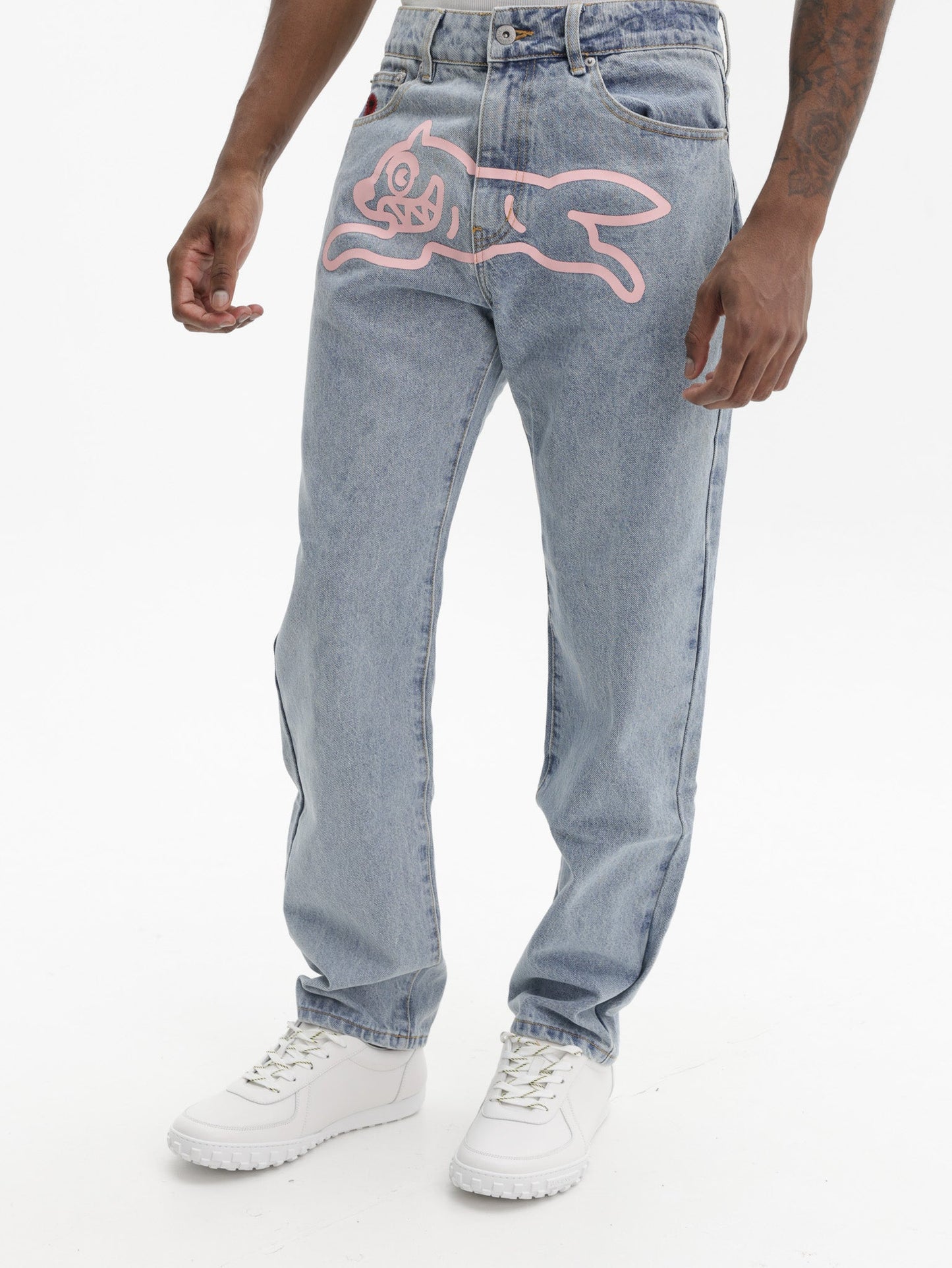 Ice Cream Jeans Running Dog Heavy Wash Blue
