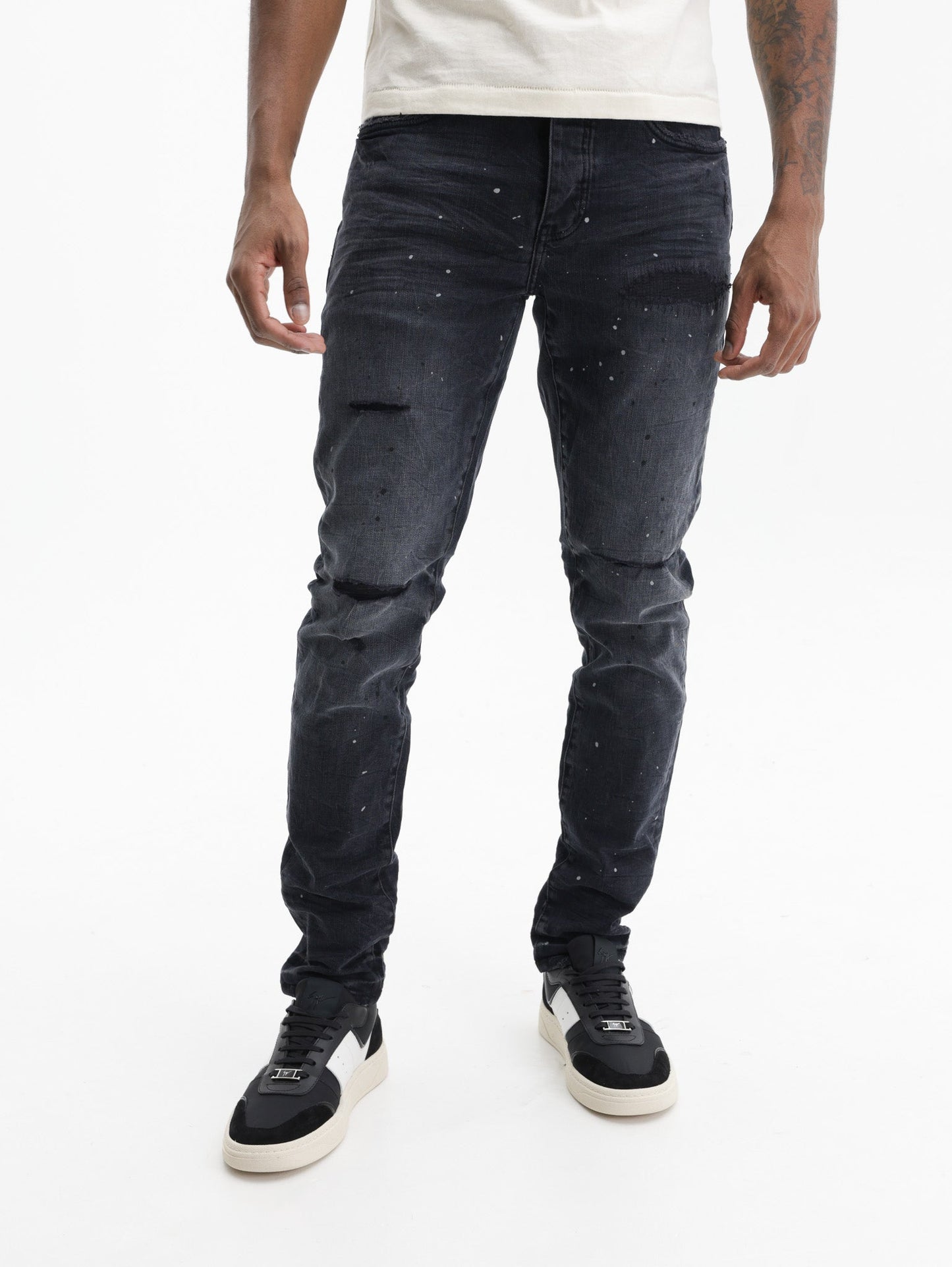 Purple Jeans Reflective Paint Black