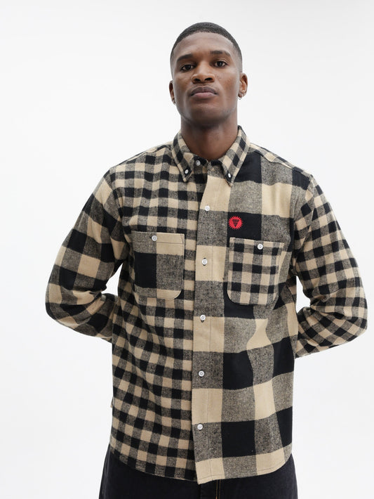 Ice Cream Shirt Check Multi Ls Black