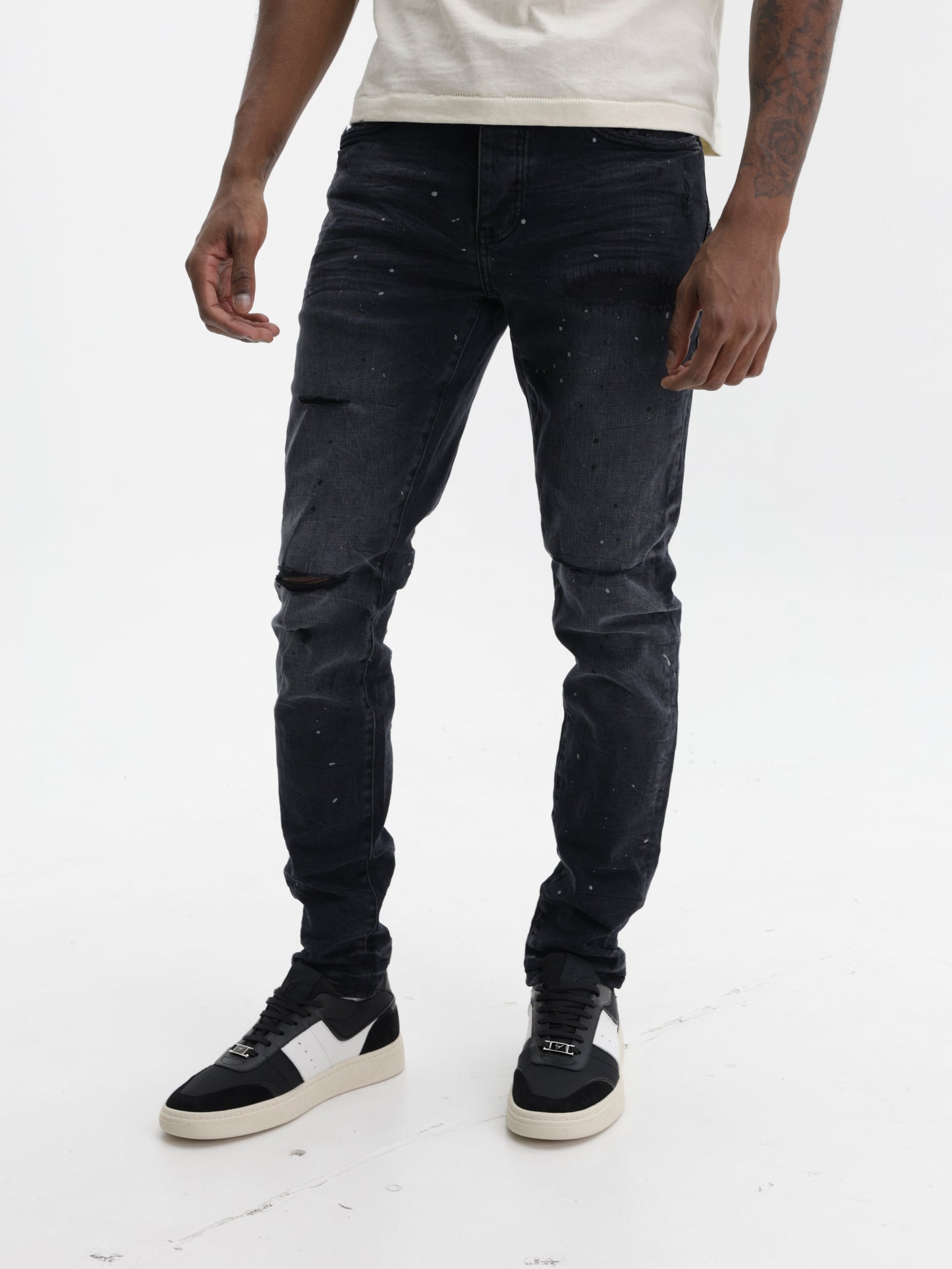 Purple Jeans Reflective Paint Black