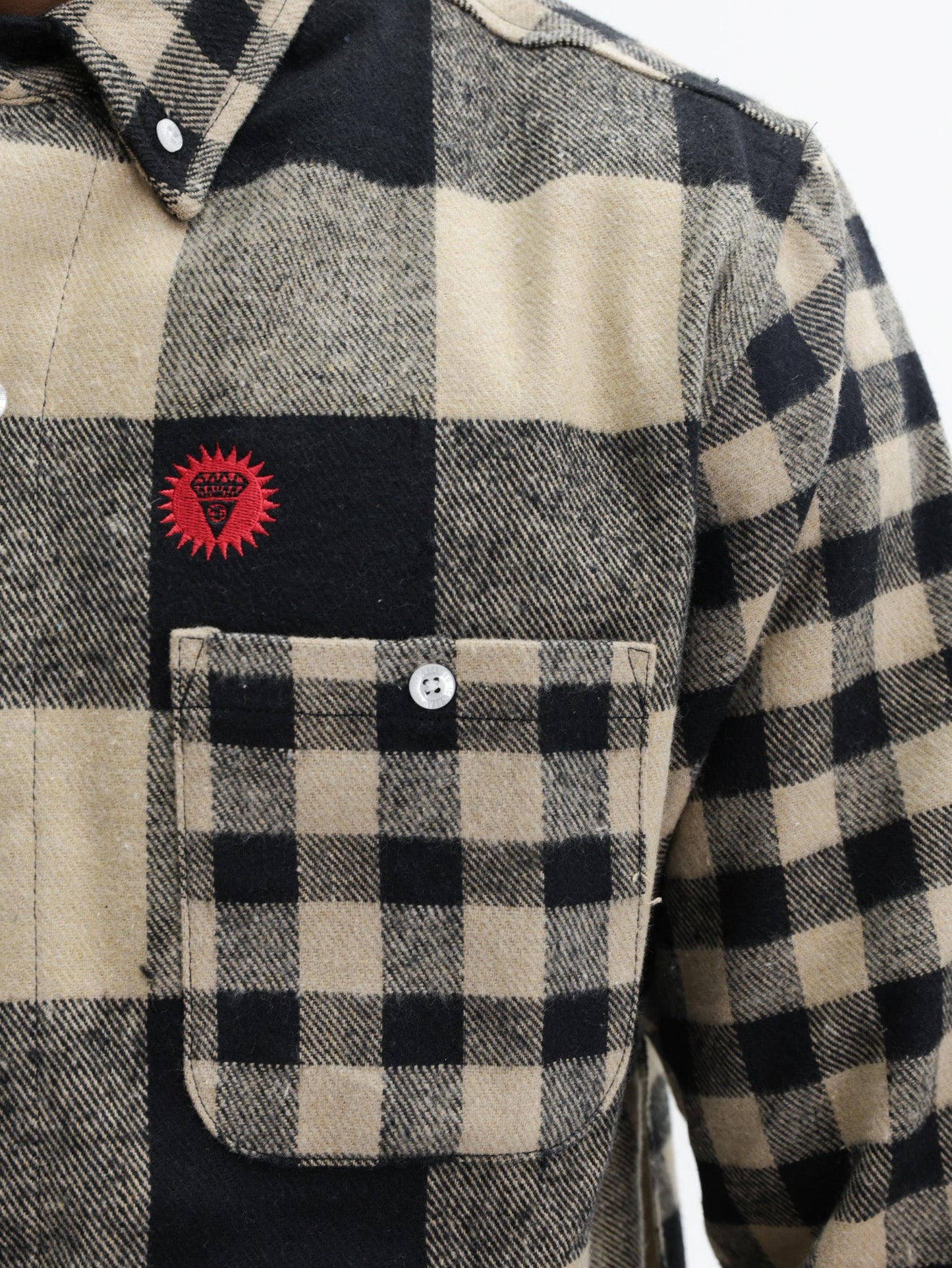 Ice Cream Shirt Check Multi Ls Black