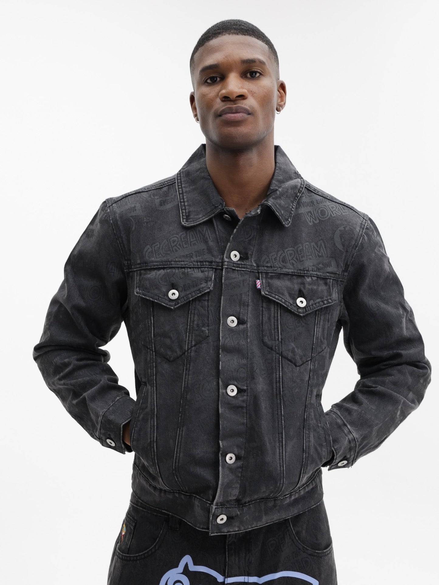 Ice Cream Jacket Every Flavour Denim Trucker Washed Black