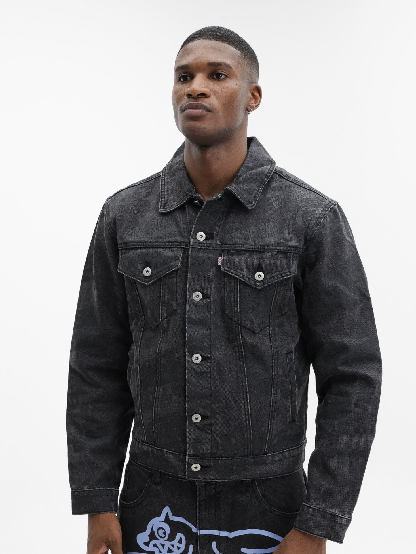 Ice Cream Jacket Every Flavour Denim Trucker Washed Black