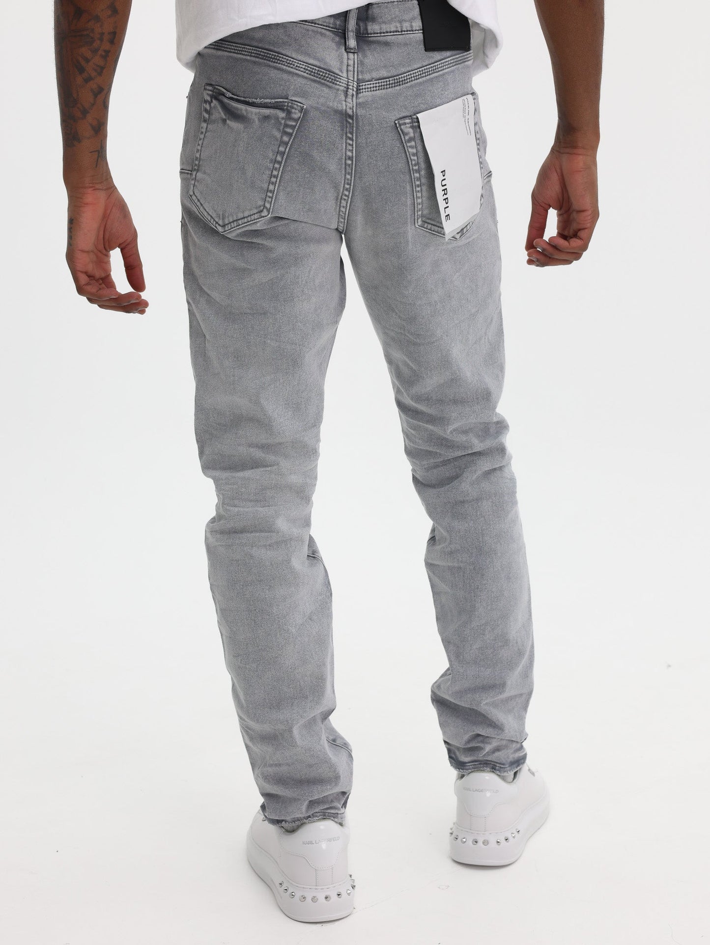 Purple Jeans Alloy Studs Overdyed Grey