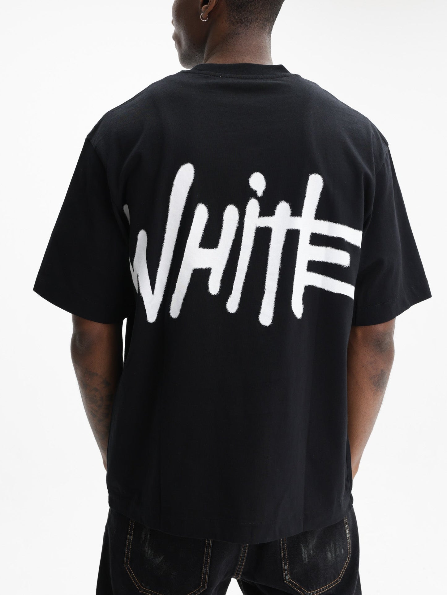 Off - White T-Shirt Shared Spray Logo Black