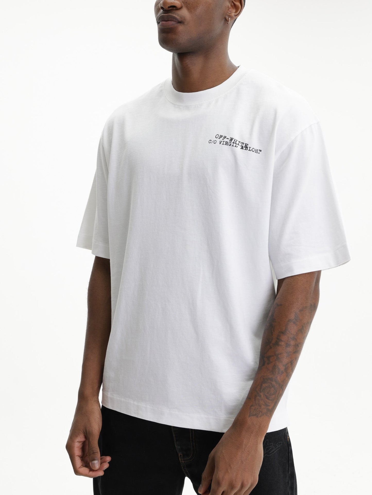 Off - White T-Shirt Type Machine Arrow White