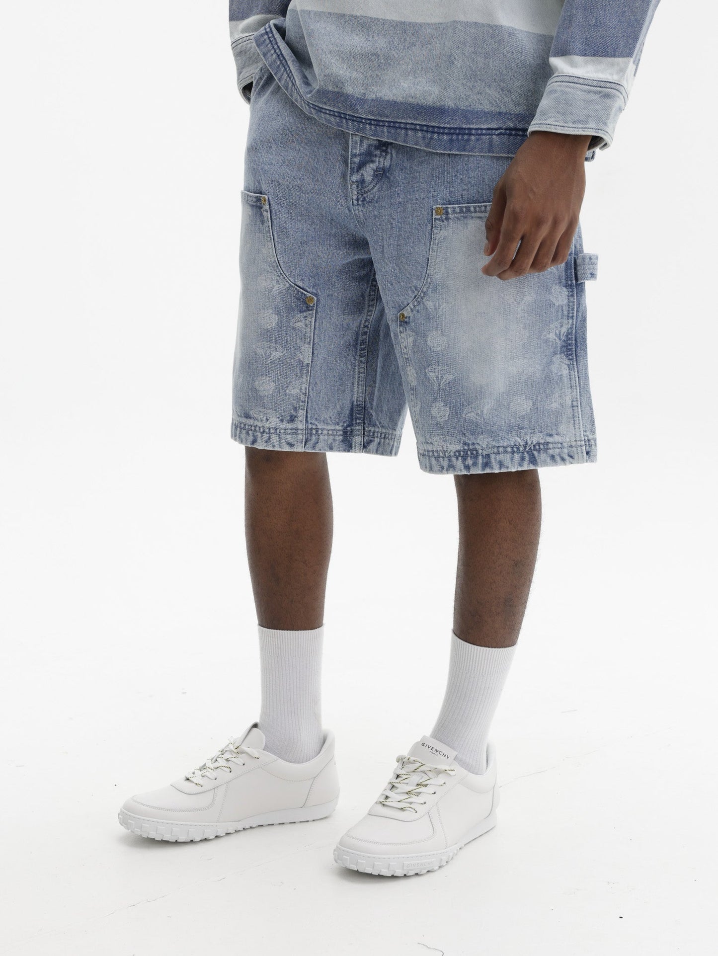 Billionaire Boys Club Denim Shorts Diamonds & Dollars Carpenter Light Wash Blue